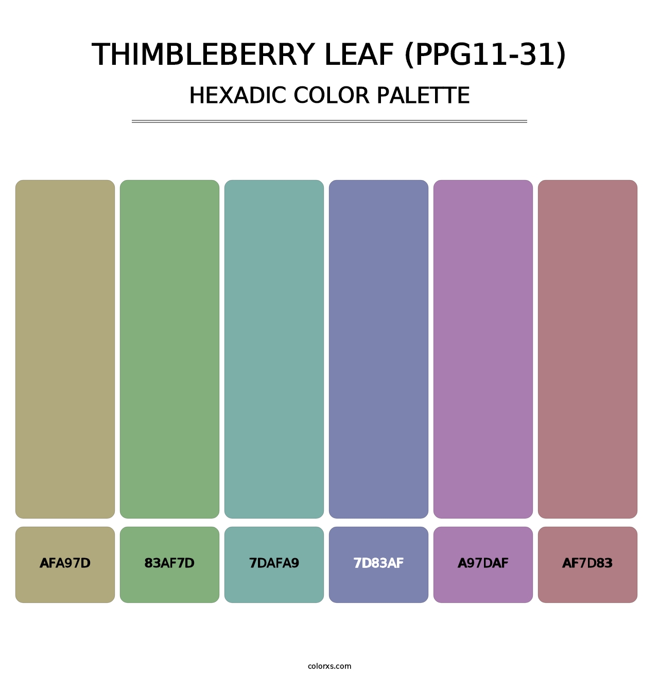 Thimbleberry Leaf (PPG11-31) - Hexadic Color Palette