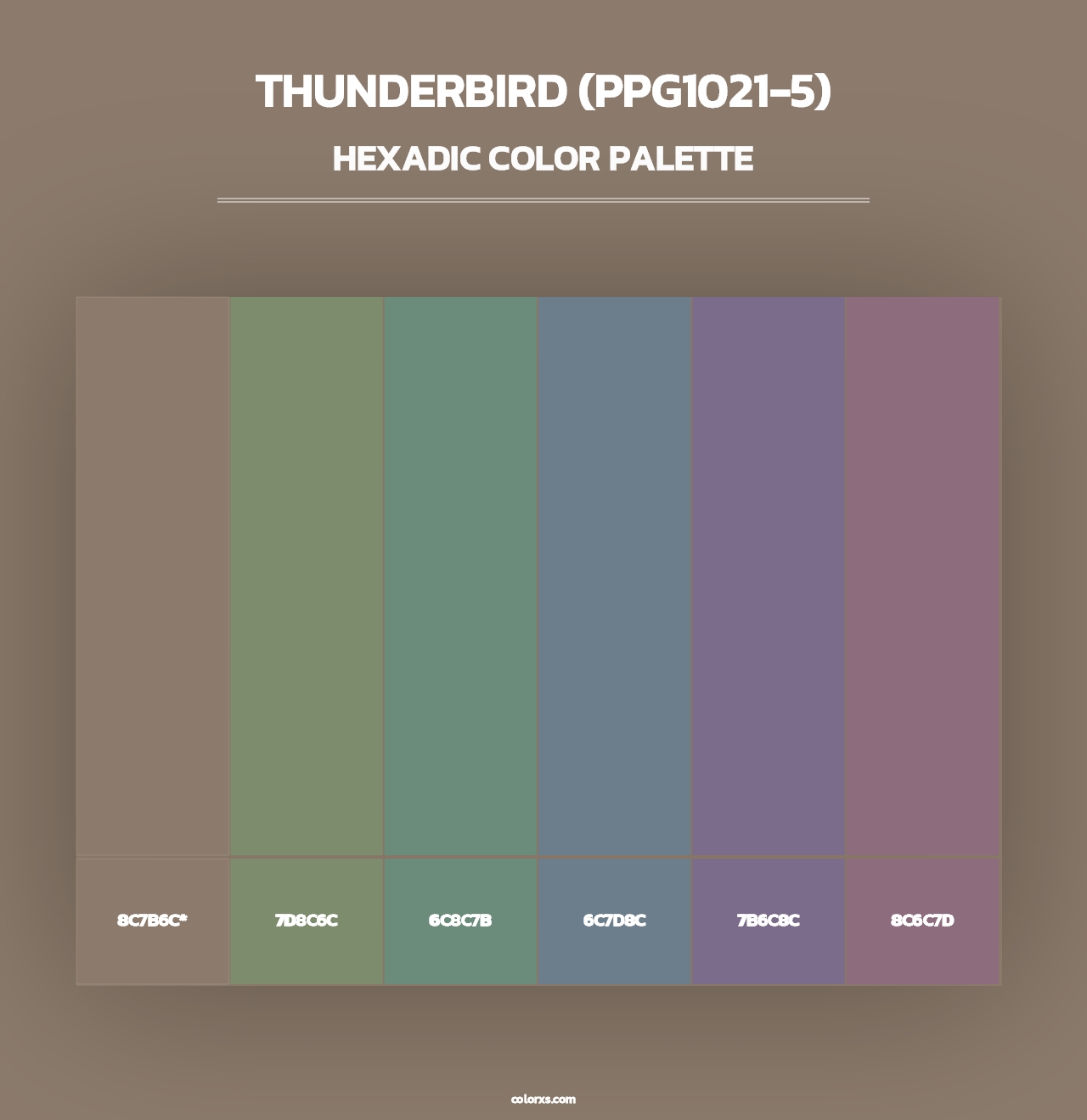 Thunderbird (PPG1021-5) - Hexadic Color Palette