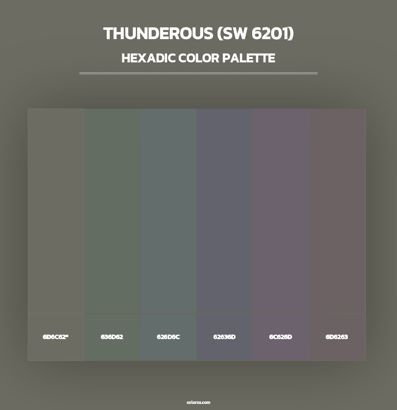 Thunderous (SW 6201) - Hexadic Color Palette