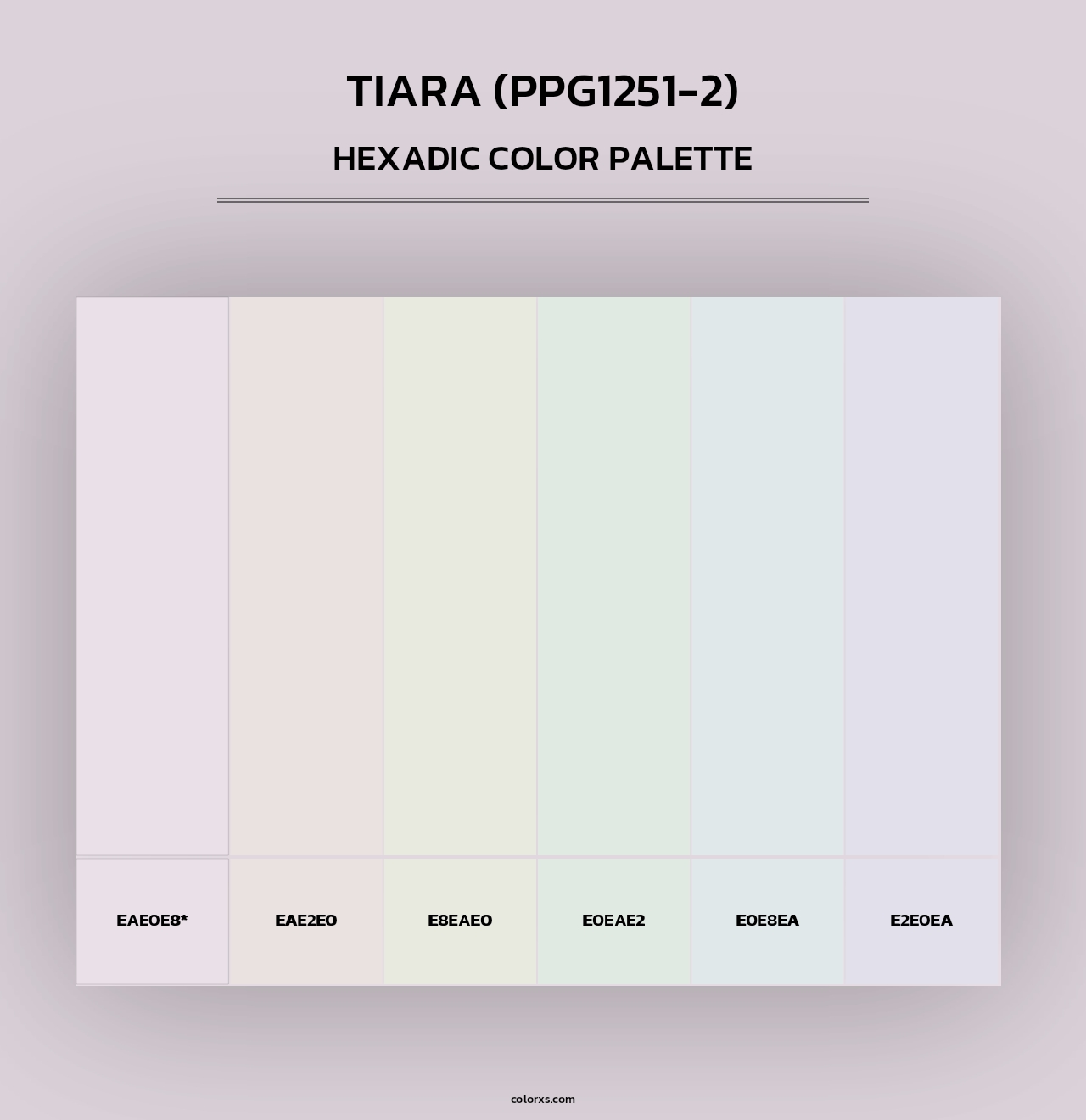 Tiara (PPG1251-2) - Hexadic Color Palette