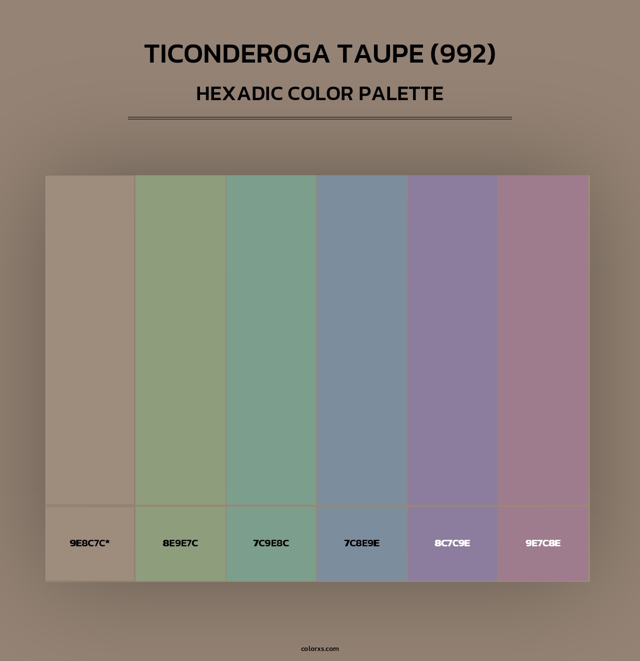 Ticonderoga Taupe (992) - Hexadic Color Palette