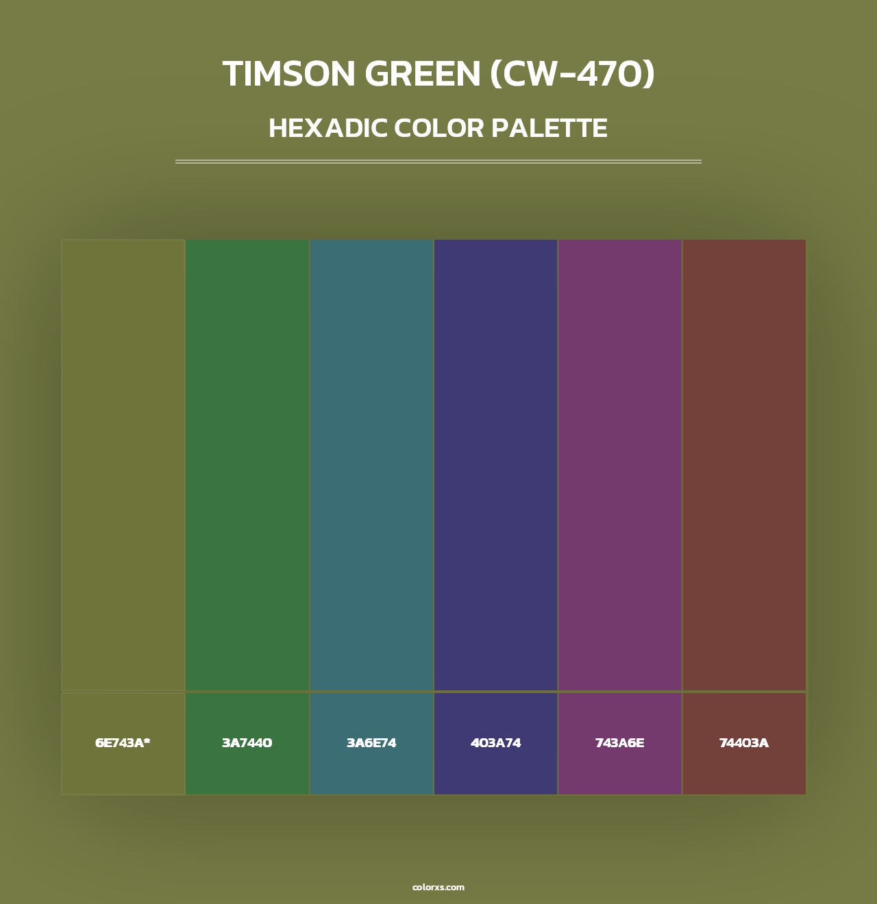 Timson Green (CW-470) - Hexadic Color Palette