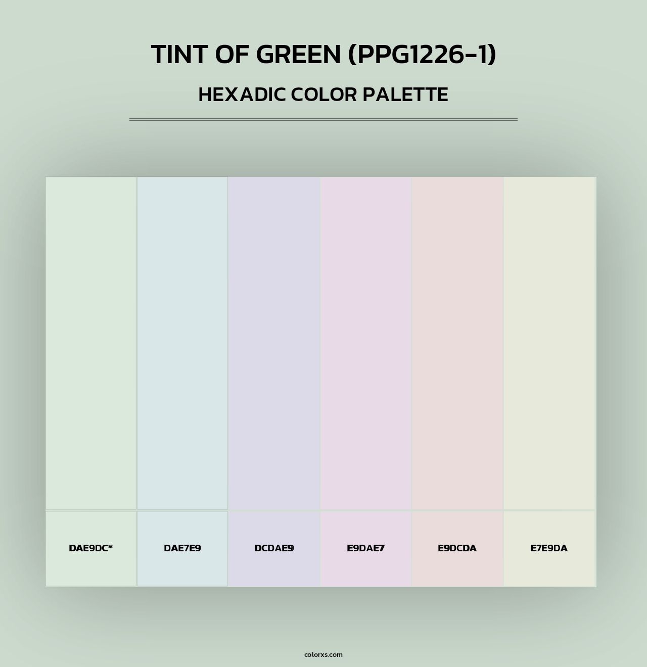 Tint Of Green (PPG1226-1) - Hexadic Color Palette