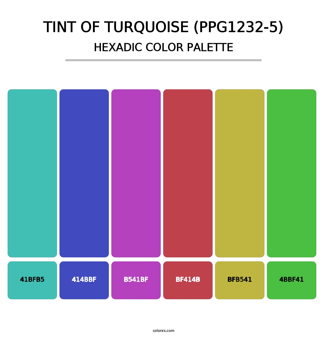 Tint Of Turquoise (PPG1232-5) - Hexadic Color Palette