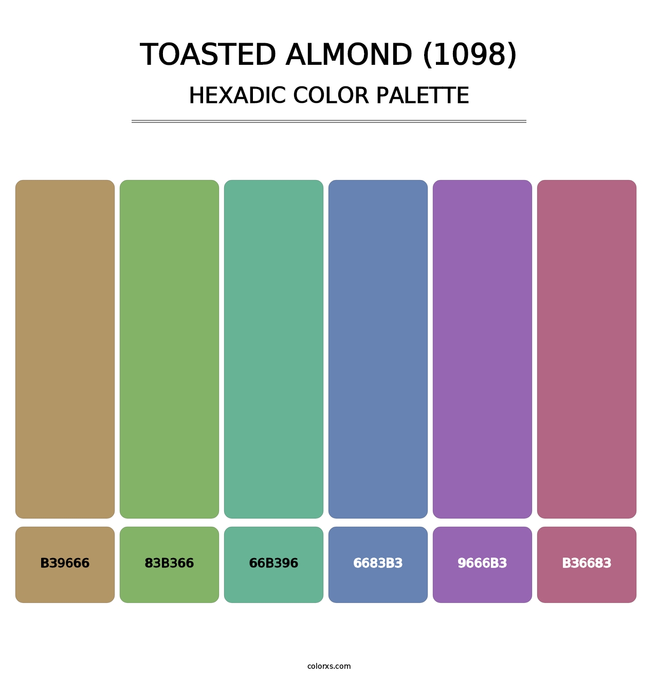Toasted Almond (1098) - Hexadic Color Palette