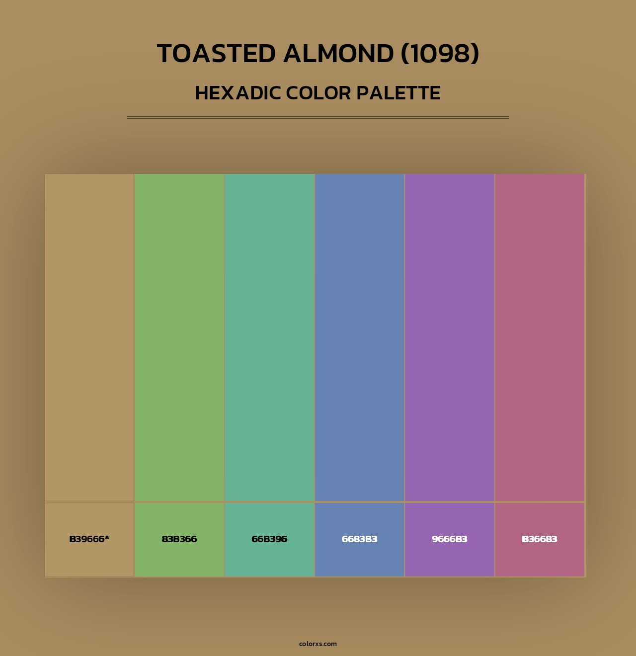 Toasted Almond (1098) - Hexadic Color Palette
