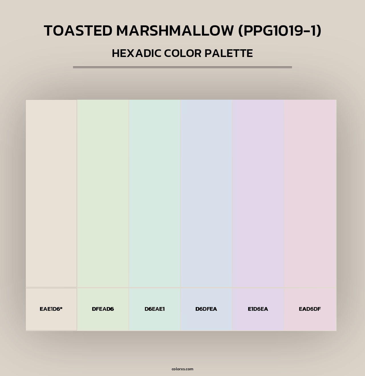 Toasted Marshmallow (PPG1019-1) - Hexadic Color Palette