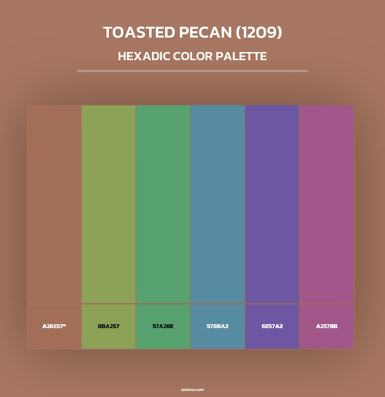 Toasted Pecan (1209) - Hexadic Color Palette