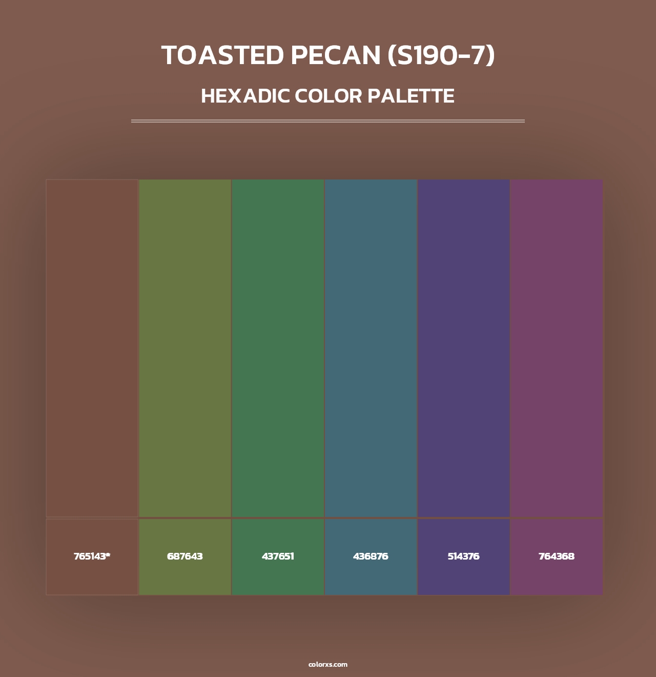 Toasted Pecan (S190-7) - Hexadic Color Palette