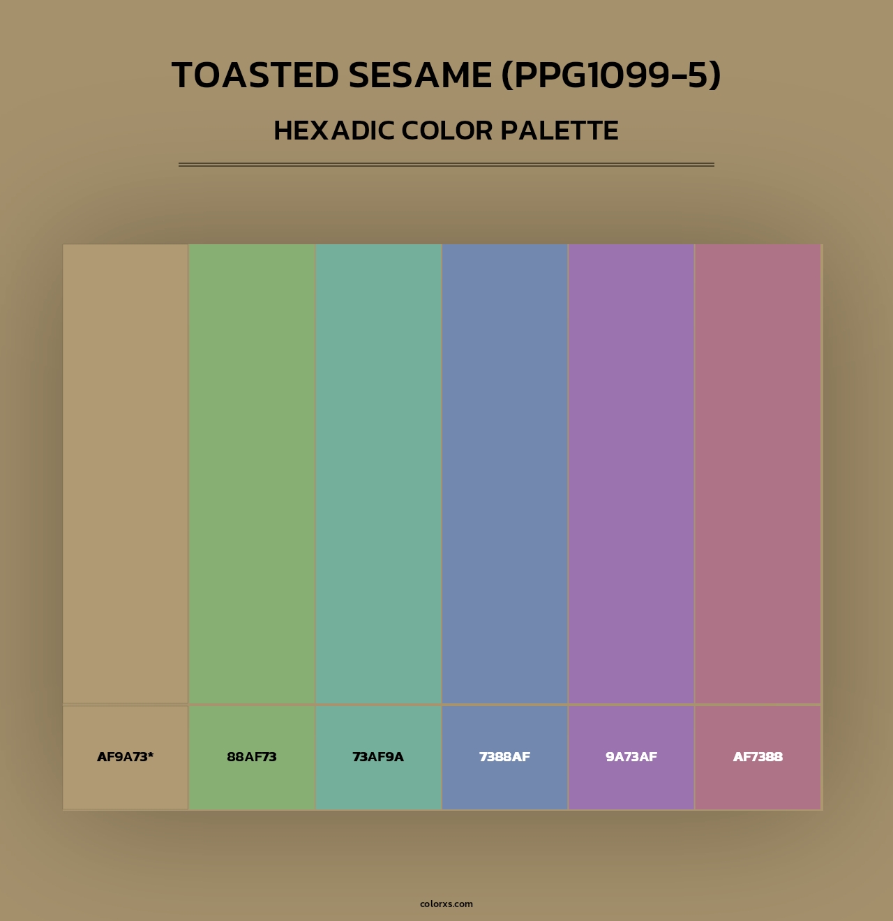 Toasted Sesame (PPG1099-5) - Hexadic Color Palette