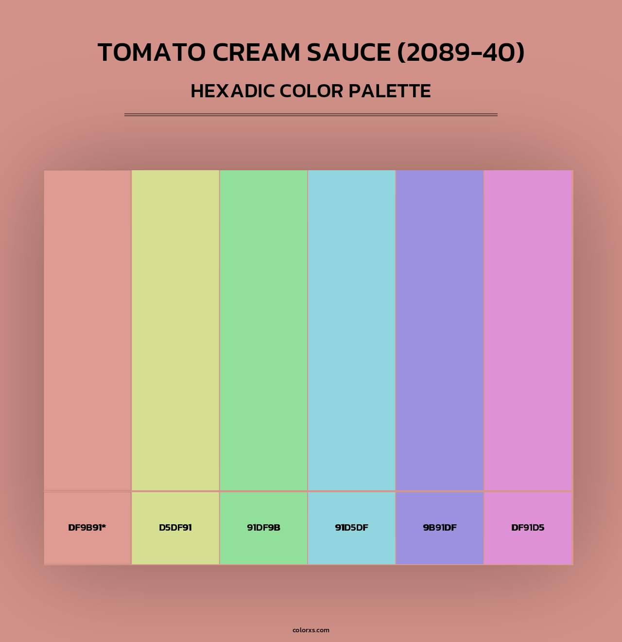 Tomato Cream Sauce (2089-40) - Hexadic Color Palette