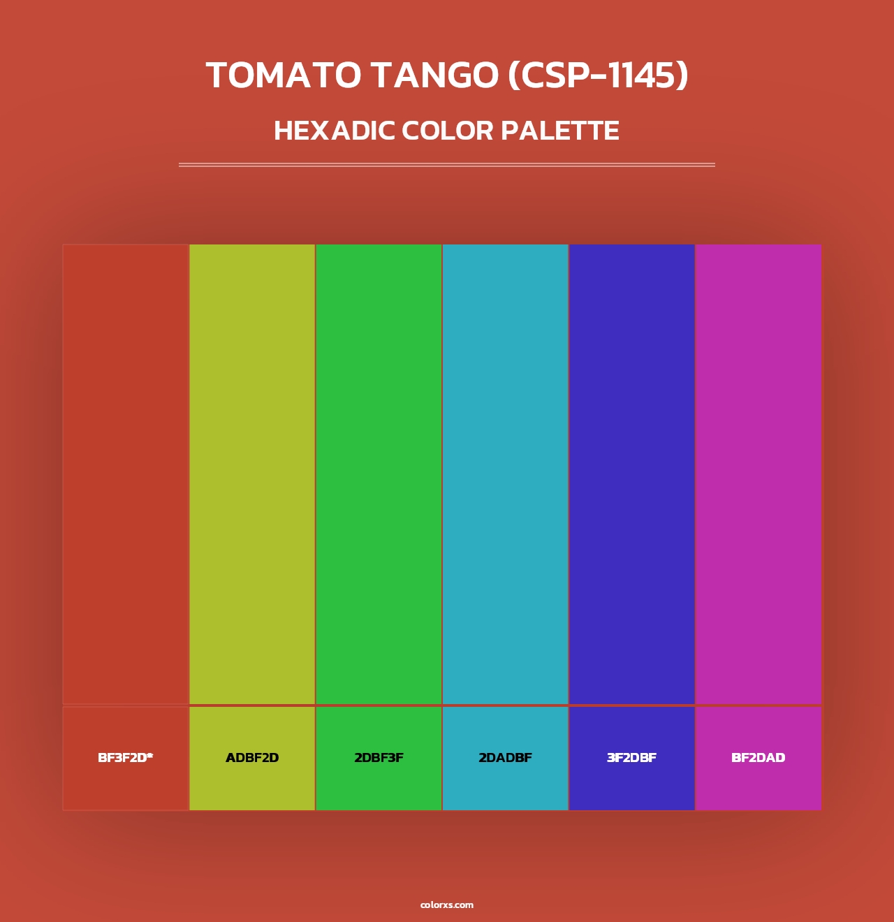 Tomato Tango (CSP-1145) - Hexadic Color Palette