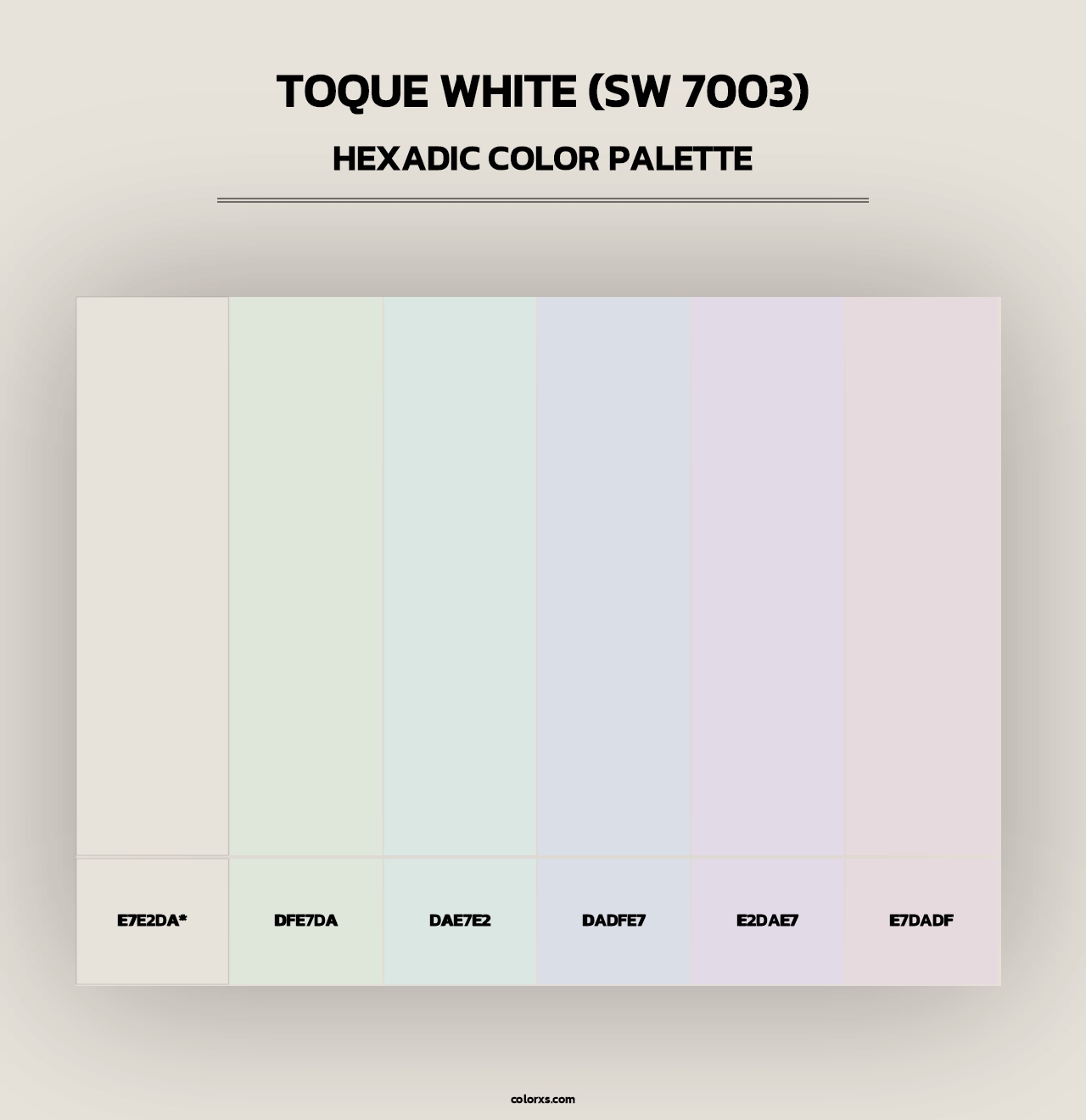 Toque White (SW 7003) - Hexadic Color Palette