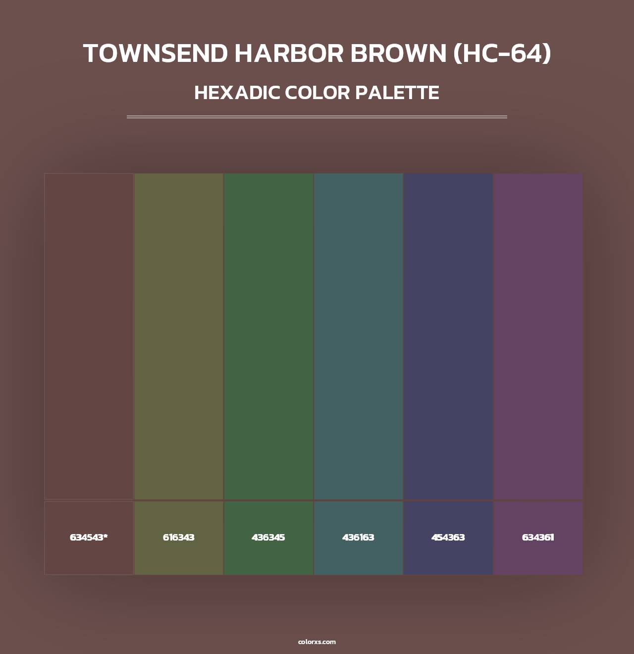 Townsend Harbor Brown (HC-64) - Hexadic Color Palette