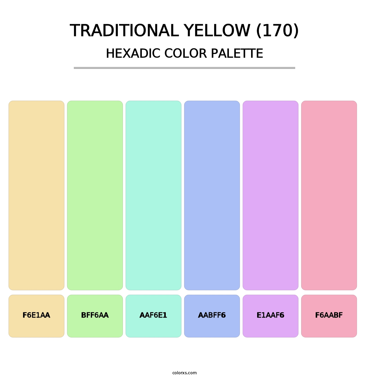 Traditional Yellow (170) - Hexadic Color Palette