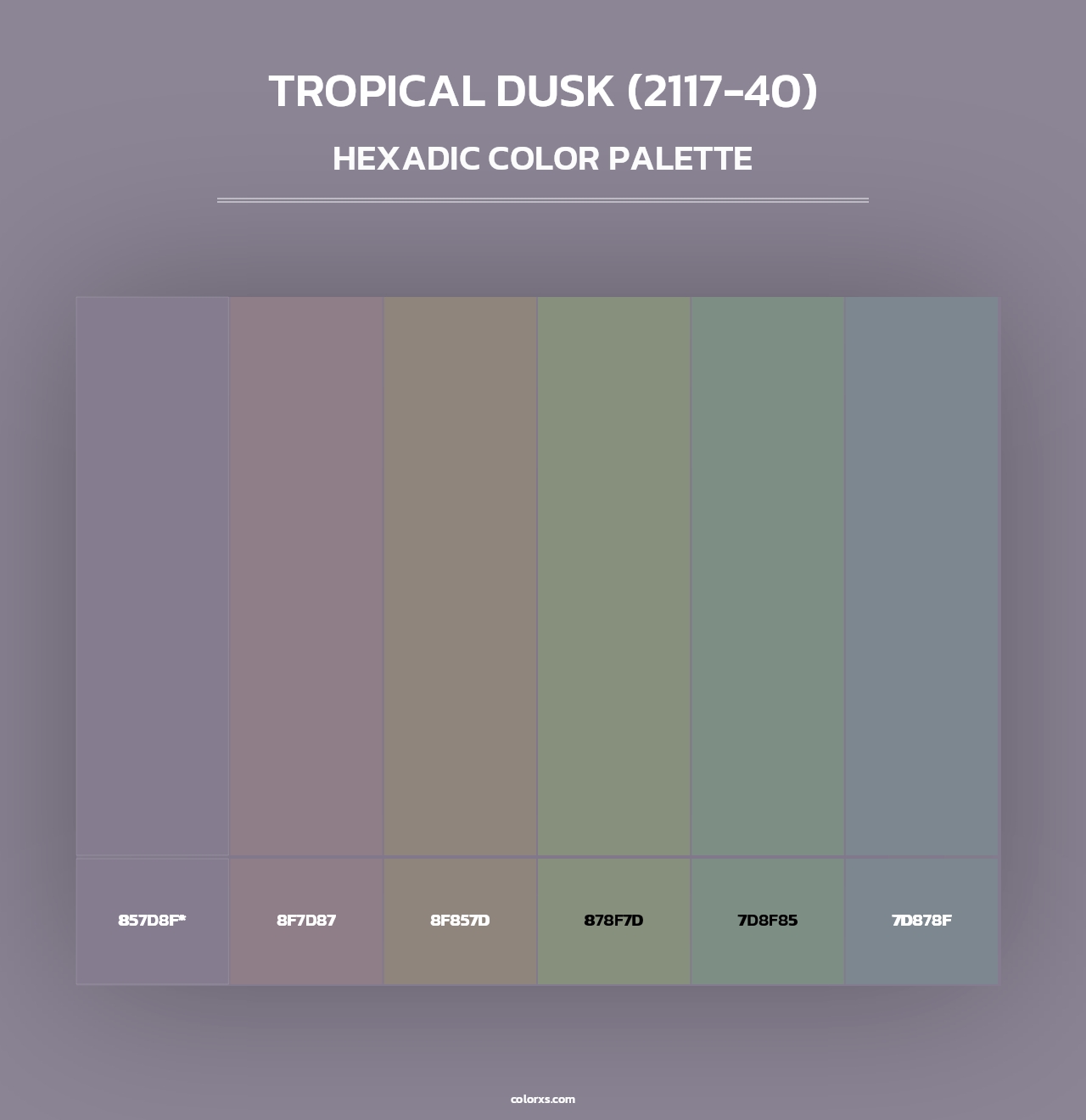 Tropical Dusk (2117-40) - Hexadic Color Palette