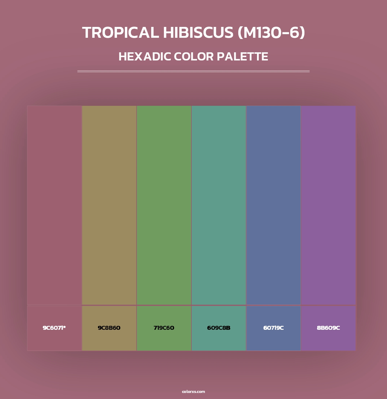 Tropical Hibiscus (M130-6) - Hexadic Color Palette