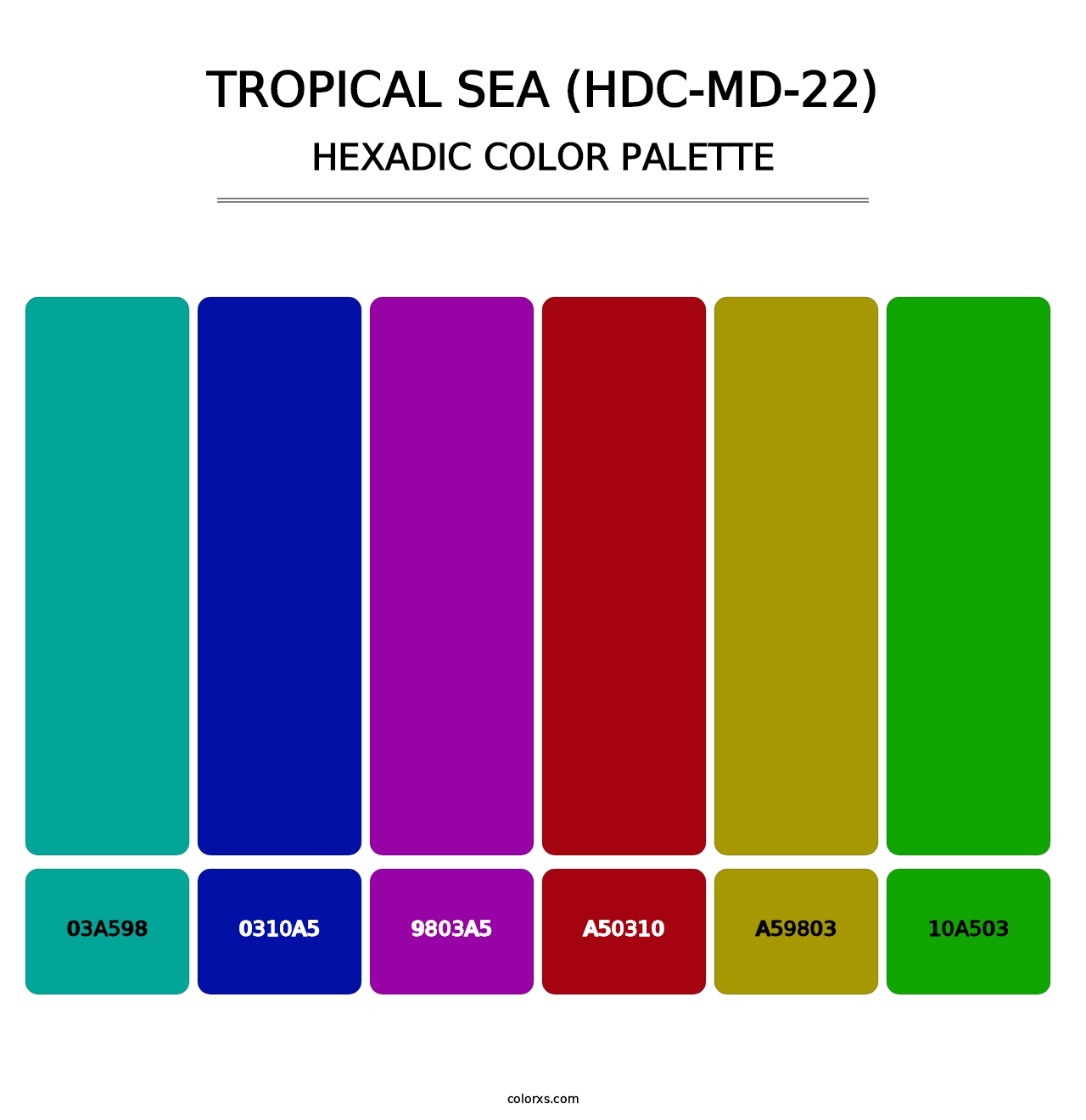 Tropical Sea (HDC-MD-22) - Hexadic Color Palette