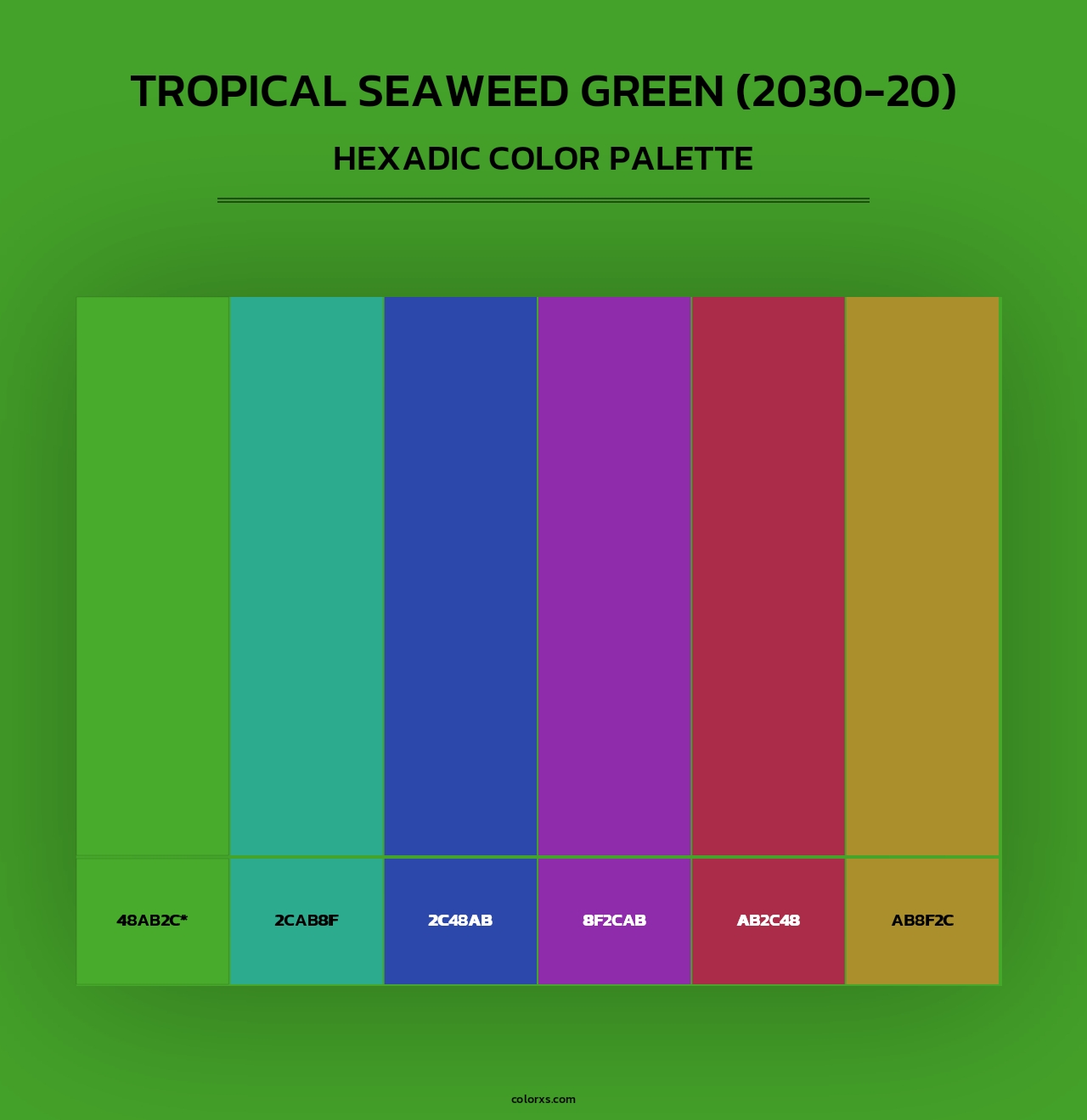Tropical Seaweed Green (2030-20) - Hexadic Color Palette