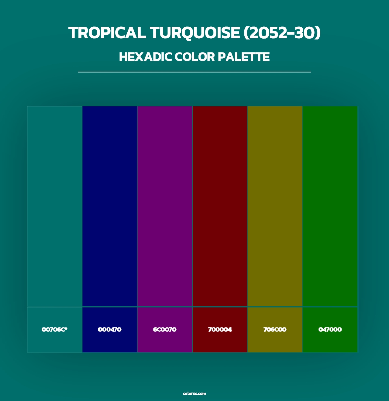 Tropical Turquoise (2052-30) - Hexadic Color Palette