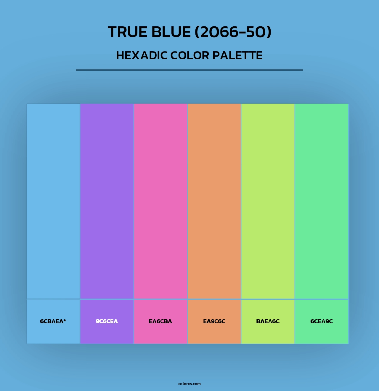 True Blue (2066-50) - Hexadic Color Palette