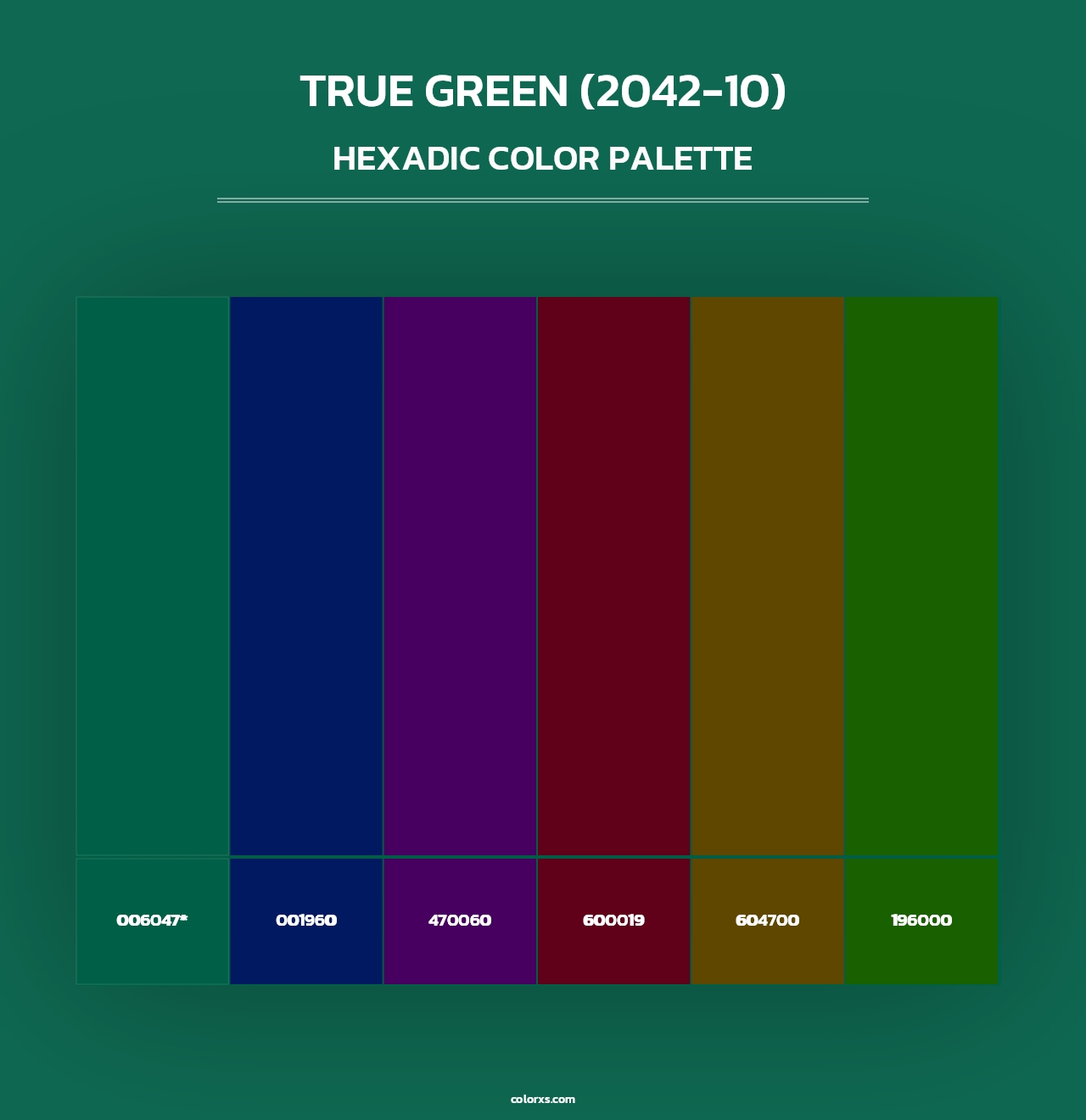 True Green (2042-10) - Hexadic Color Palette