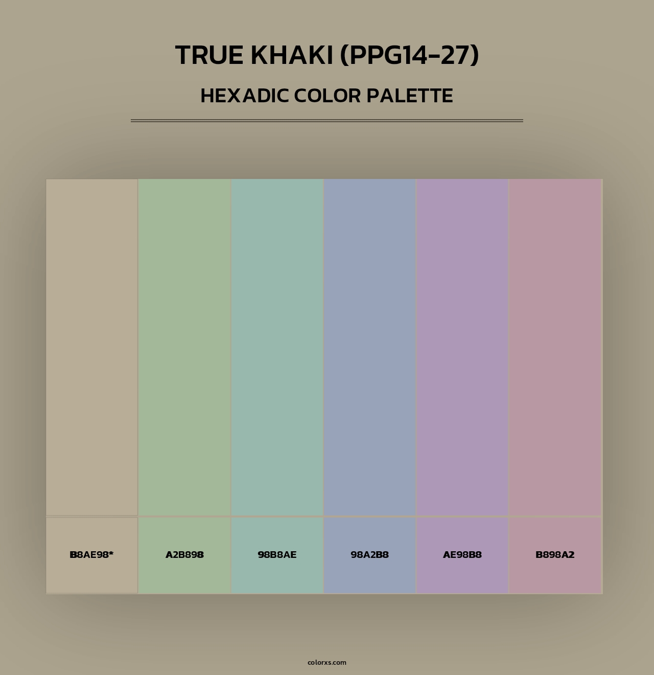 True Khaki (PPG14-27) - Hexadic Color Palette