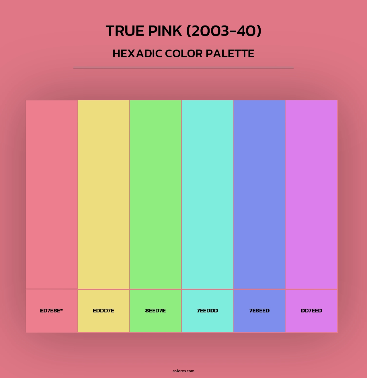 True Pink (2003-40) - Hexadic Color Palette