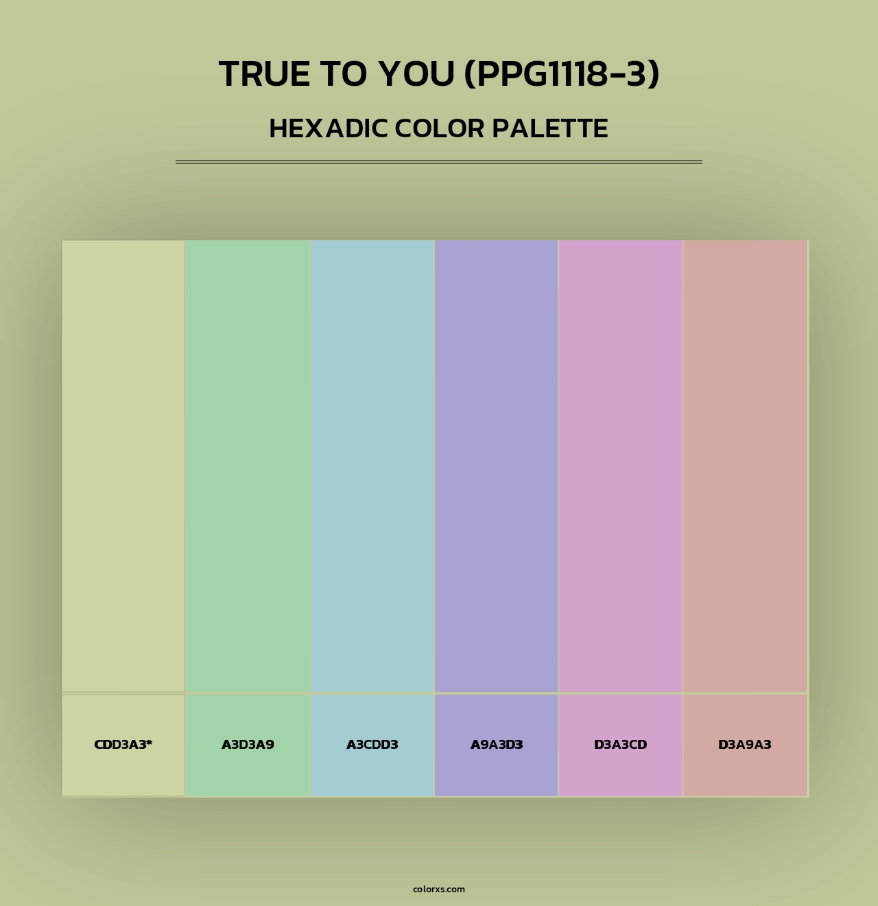 True To You (PPG1118-3) - Hexadic Color Palette