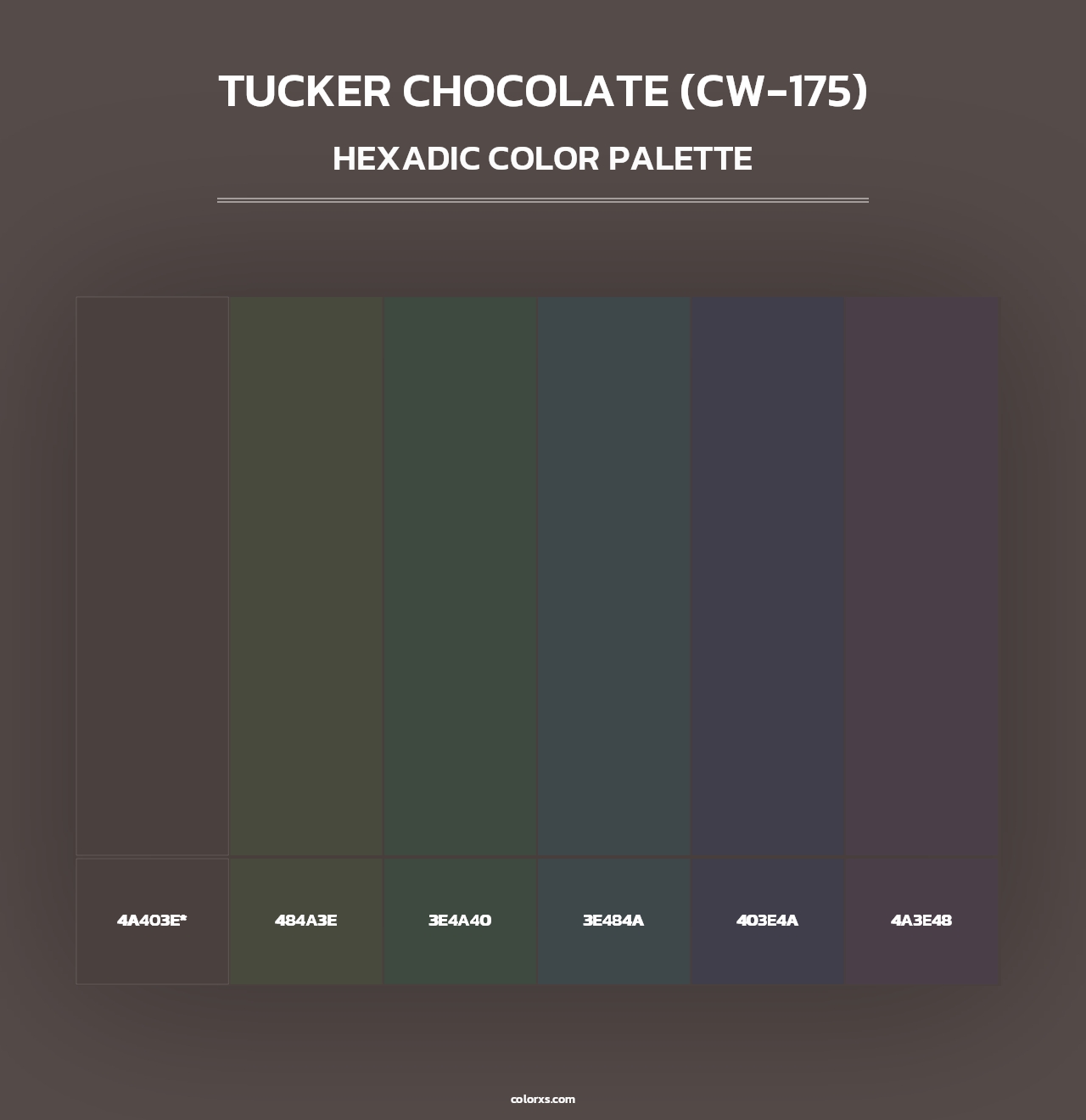 Tucker Chocolate (CW-175) - Hexadic Color Palette