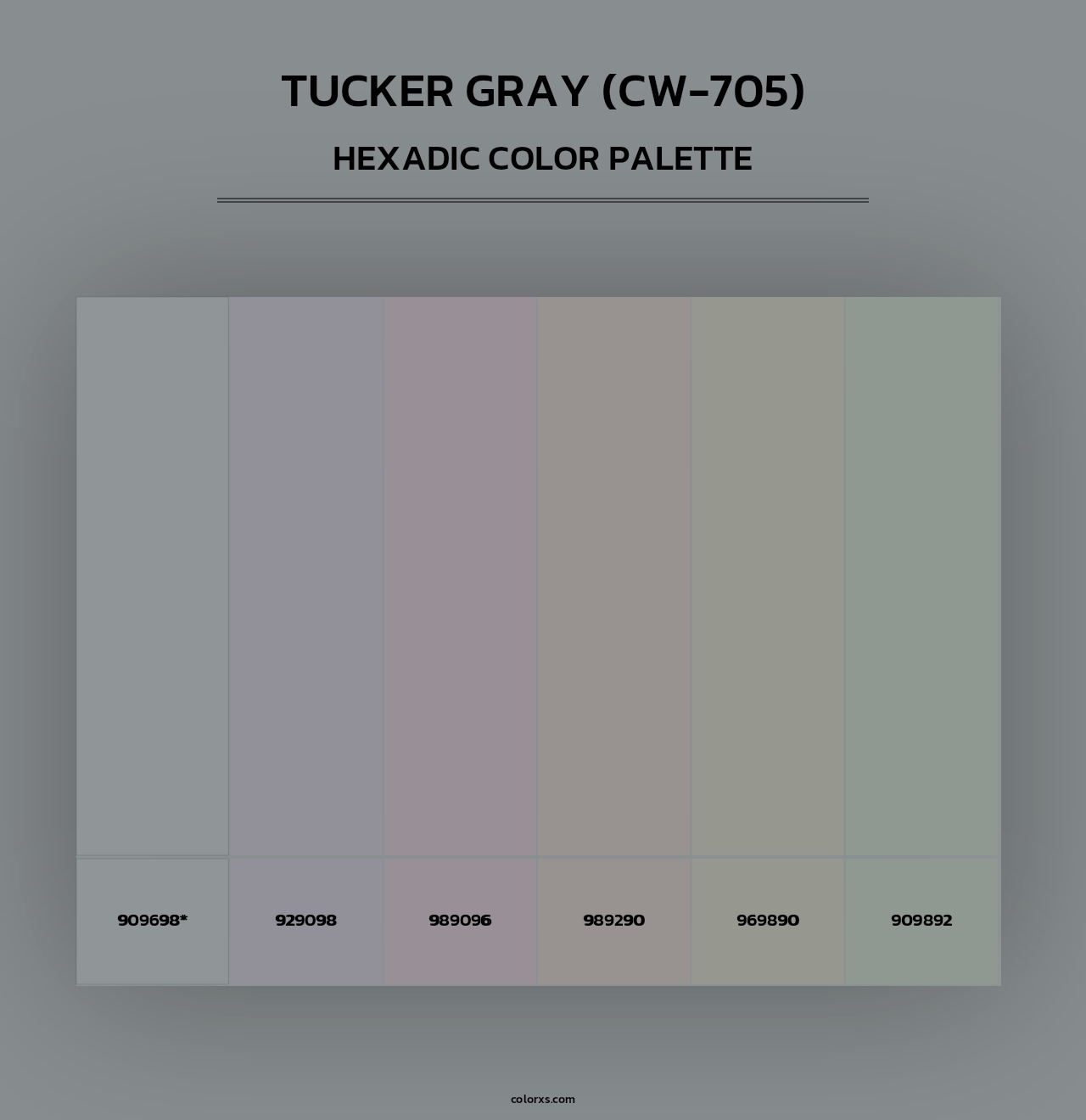 Tucker Gray (CW-705) - Hexadic Color Palette