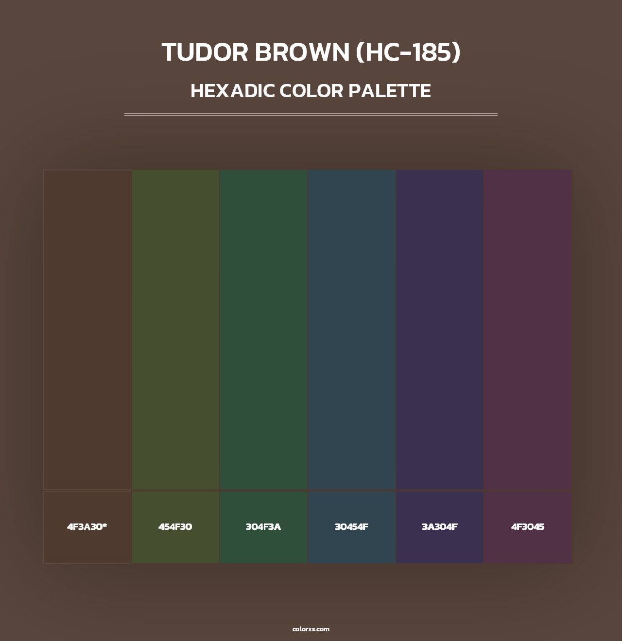 Tudor Brown (HC-185) - Hexadic Color Palette