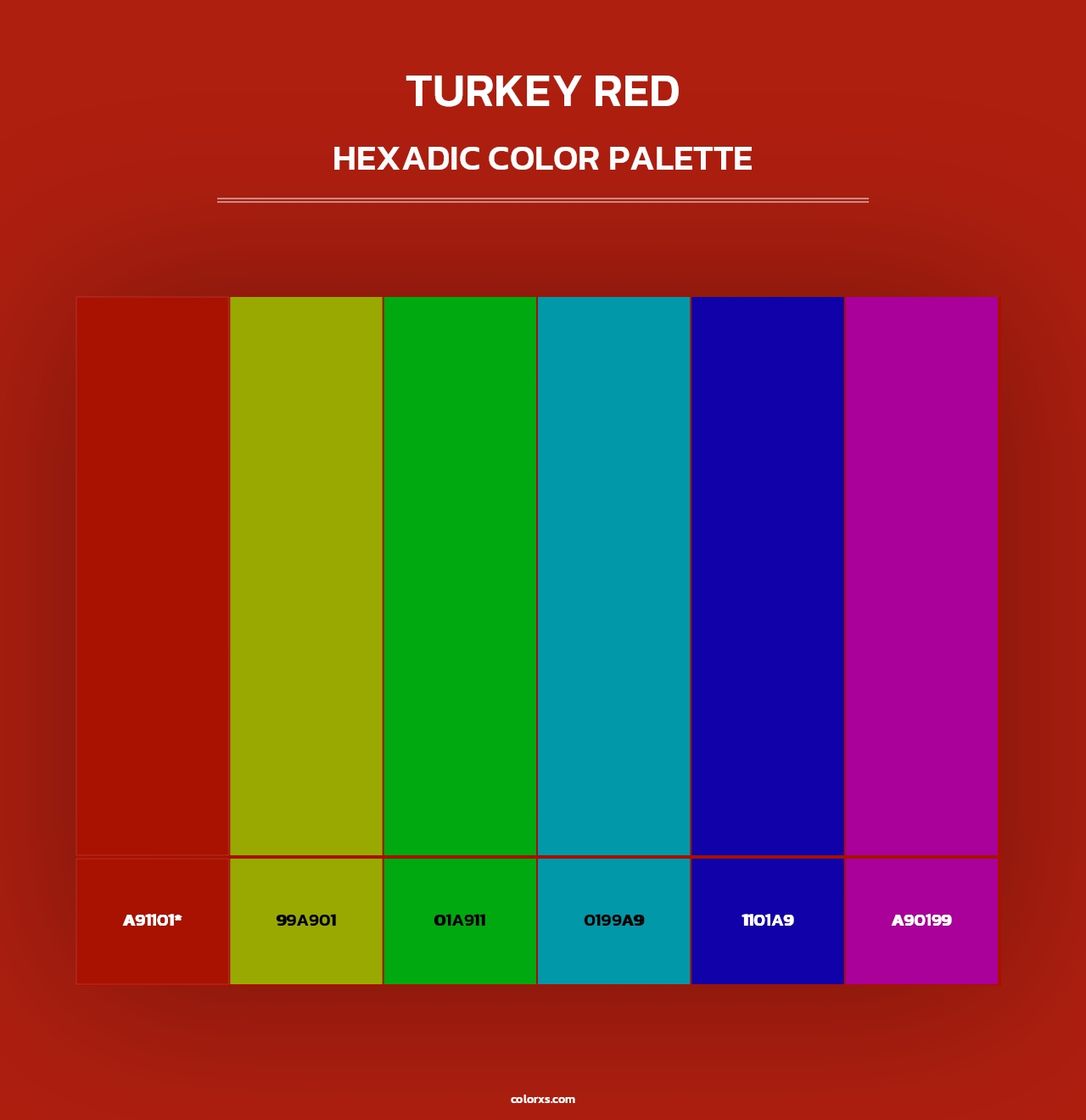 Turkey Red - Hexadic Color Palette