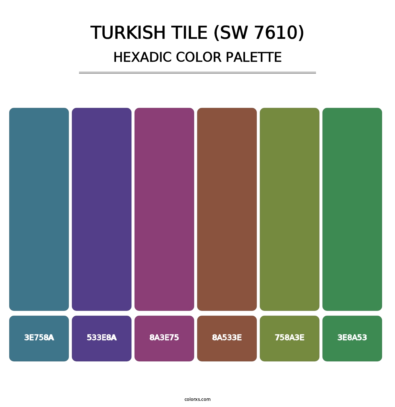 Turkish Tile (SW 7610) - Hexadic Color Palette