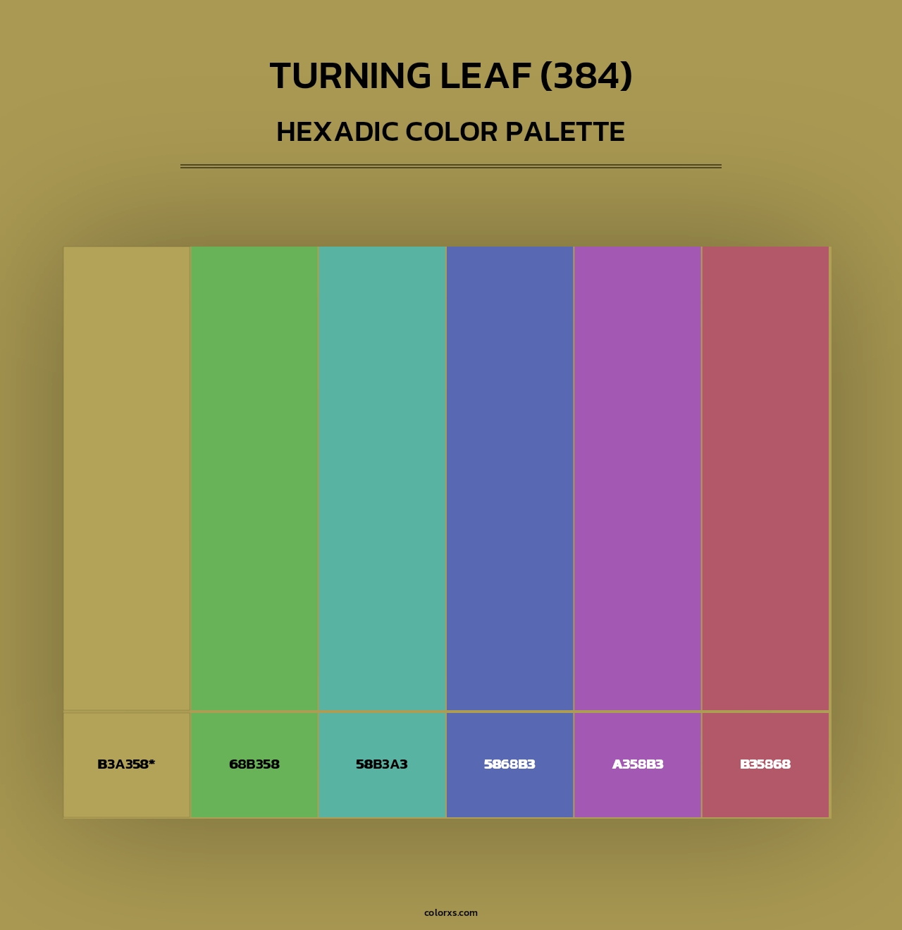 Turning Leaf (384) - Hexadic Color Palette