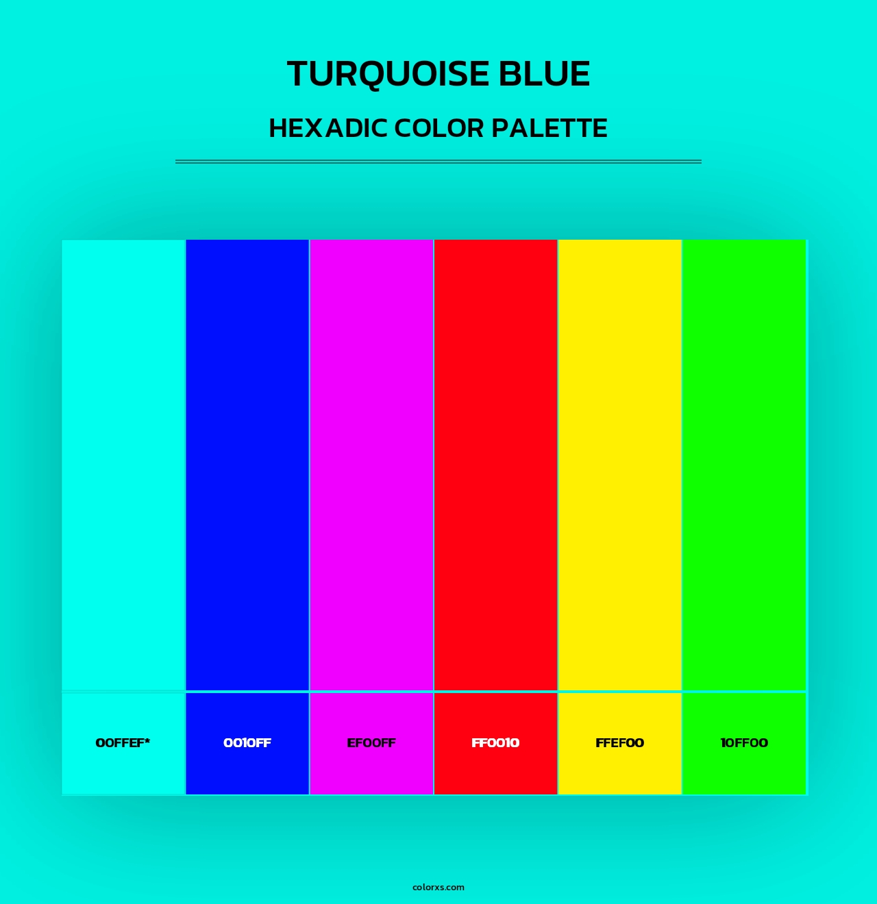 Turquoise Blue - Hexadic Color Palette