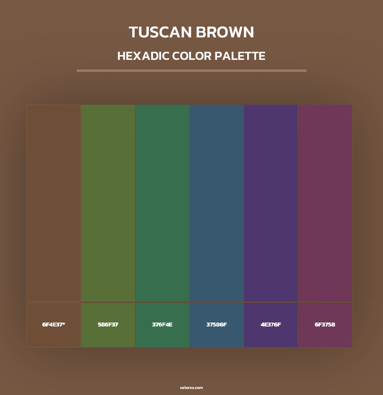 Tuscan Brown - Hexadic Color Palette