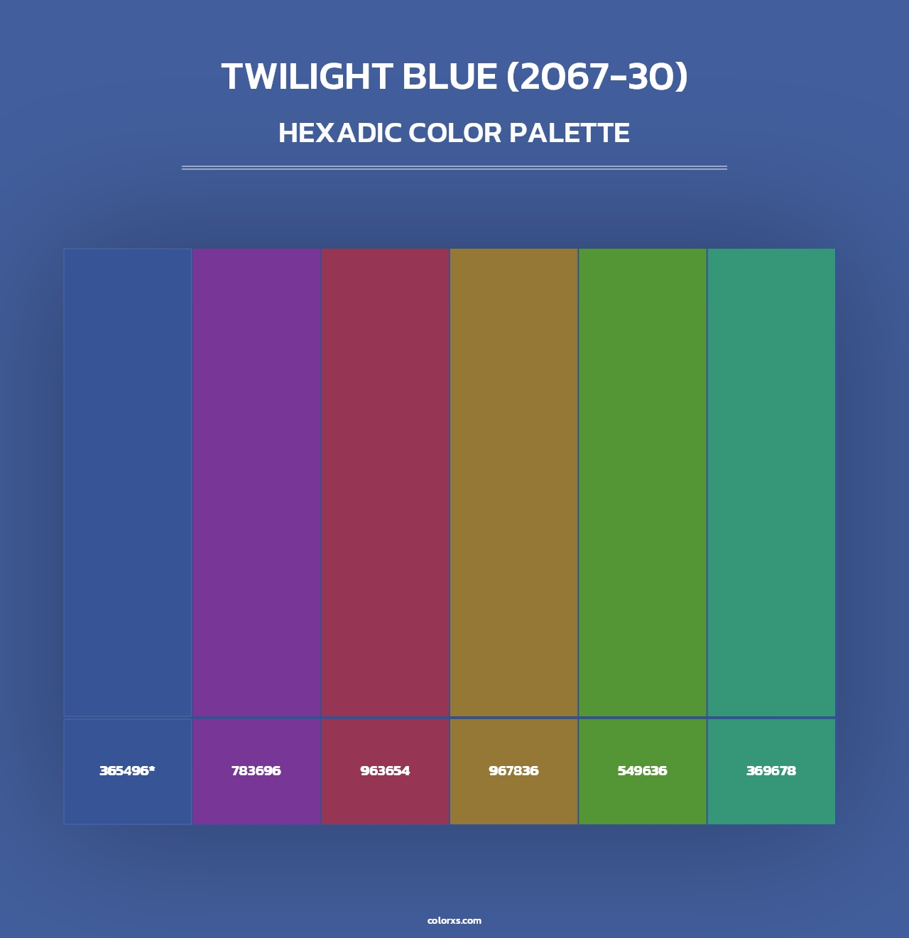 Twilight Blue (2067-30) - Hexadic Color Palette