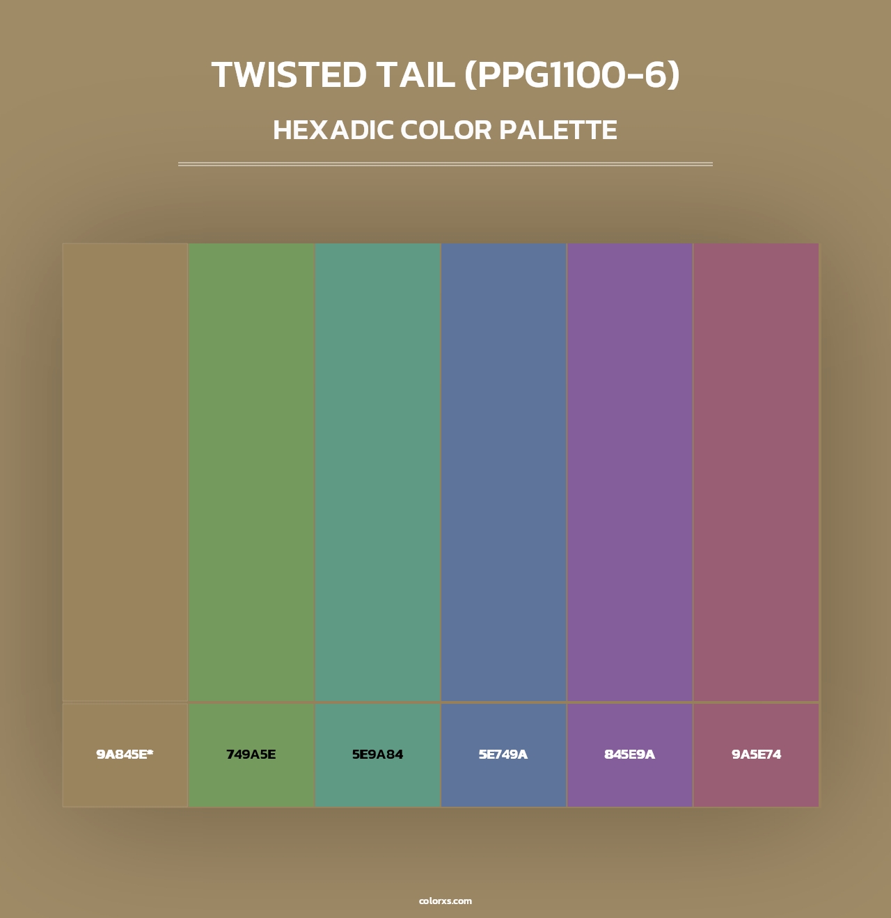 Twisted Tail (PPG1100-6) - Hexadic Color Palette