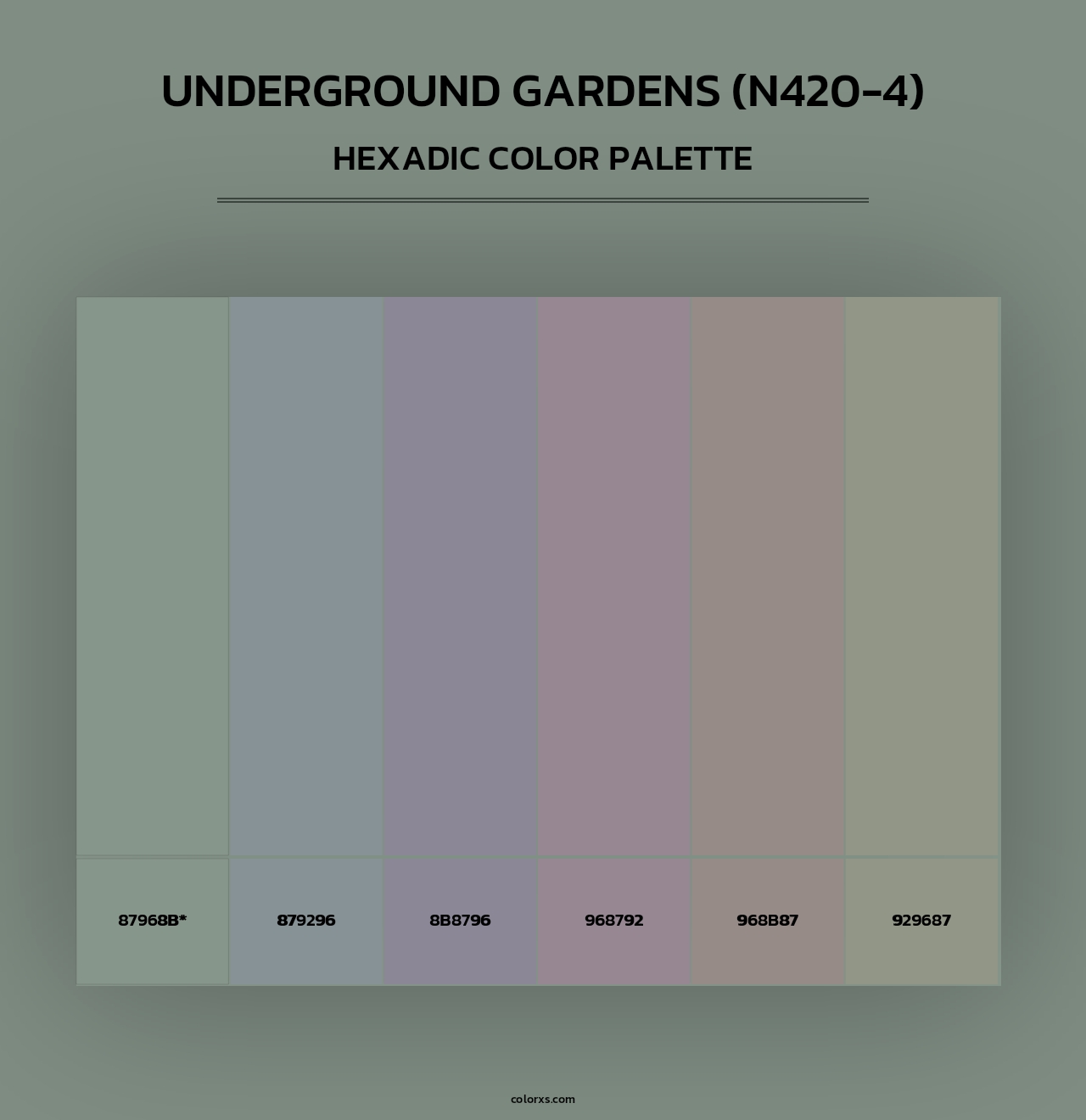 Underground Gardens (N420-4) - Hexadic Color Palette