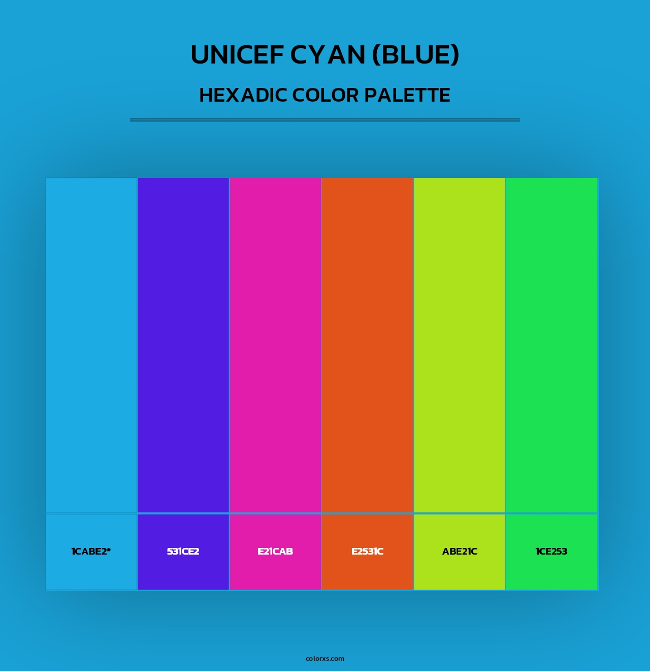 UNICEF Cyan (Blue) - Hexadic Color Palette
