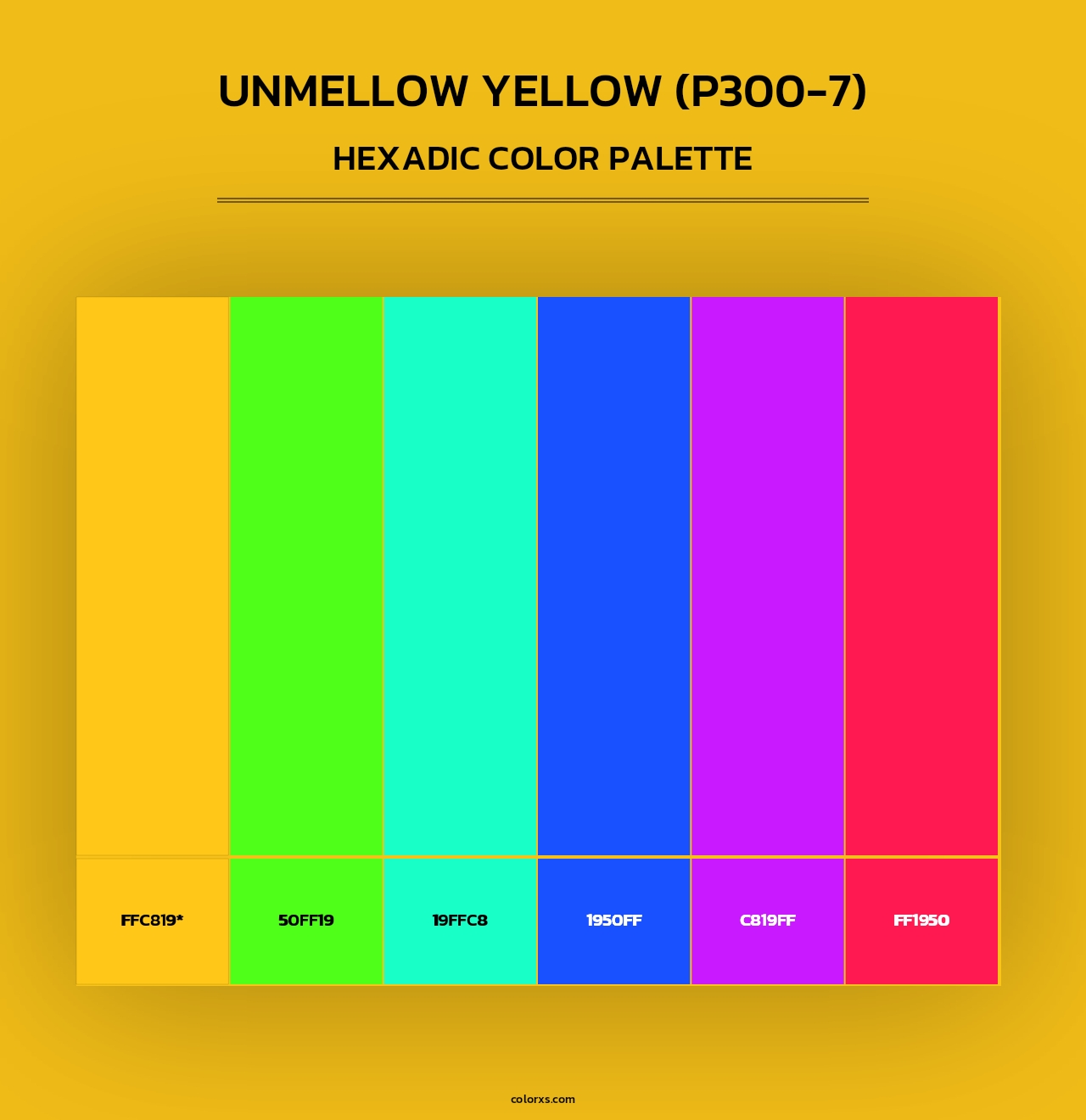 Unmellow Yellow (P300-7) - Hexadic Color Palette