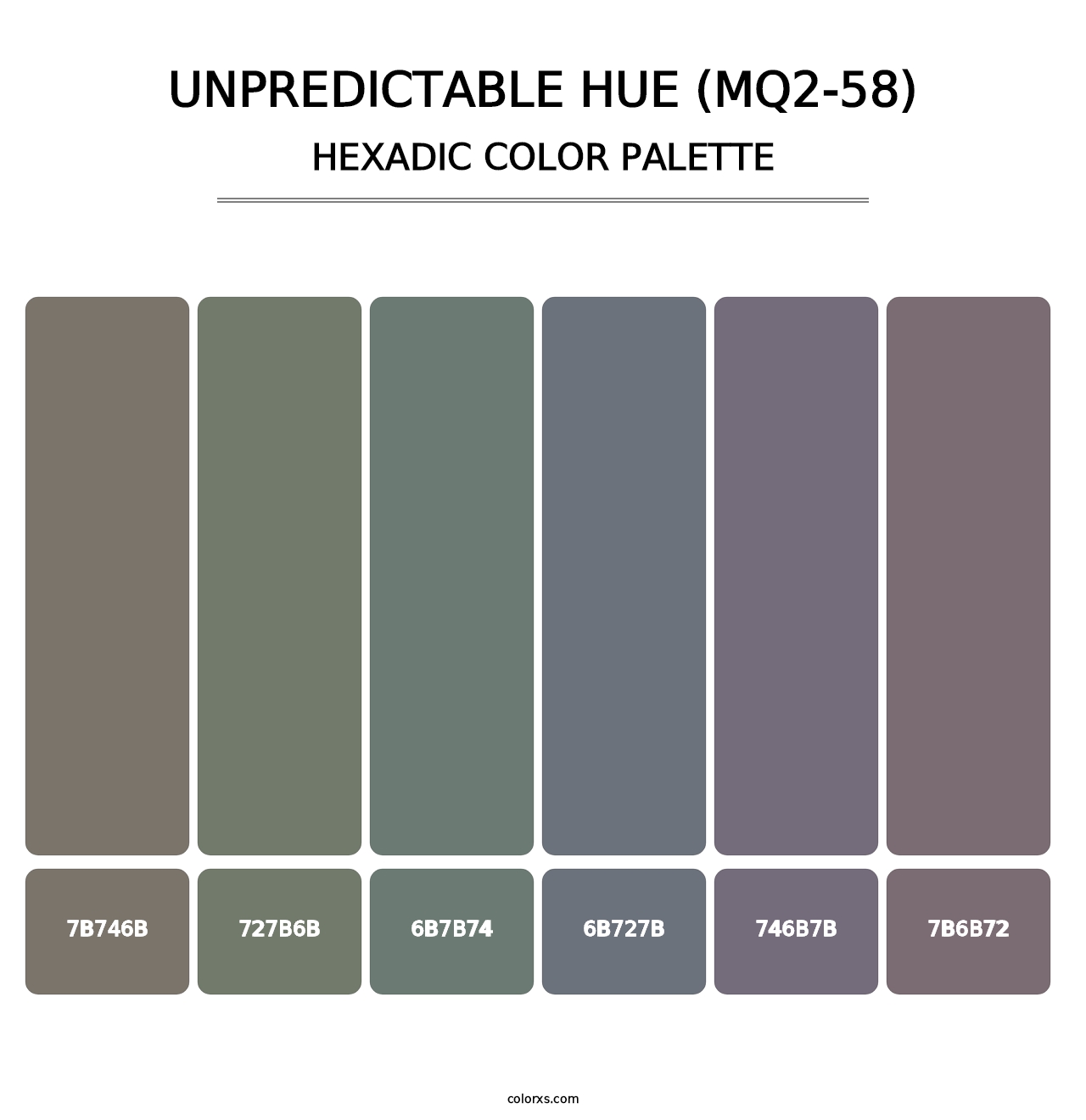 Unpredictable Hue (MQ2-58) - Hexadic Color Palette