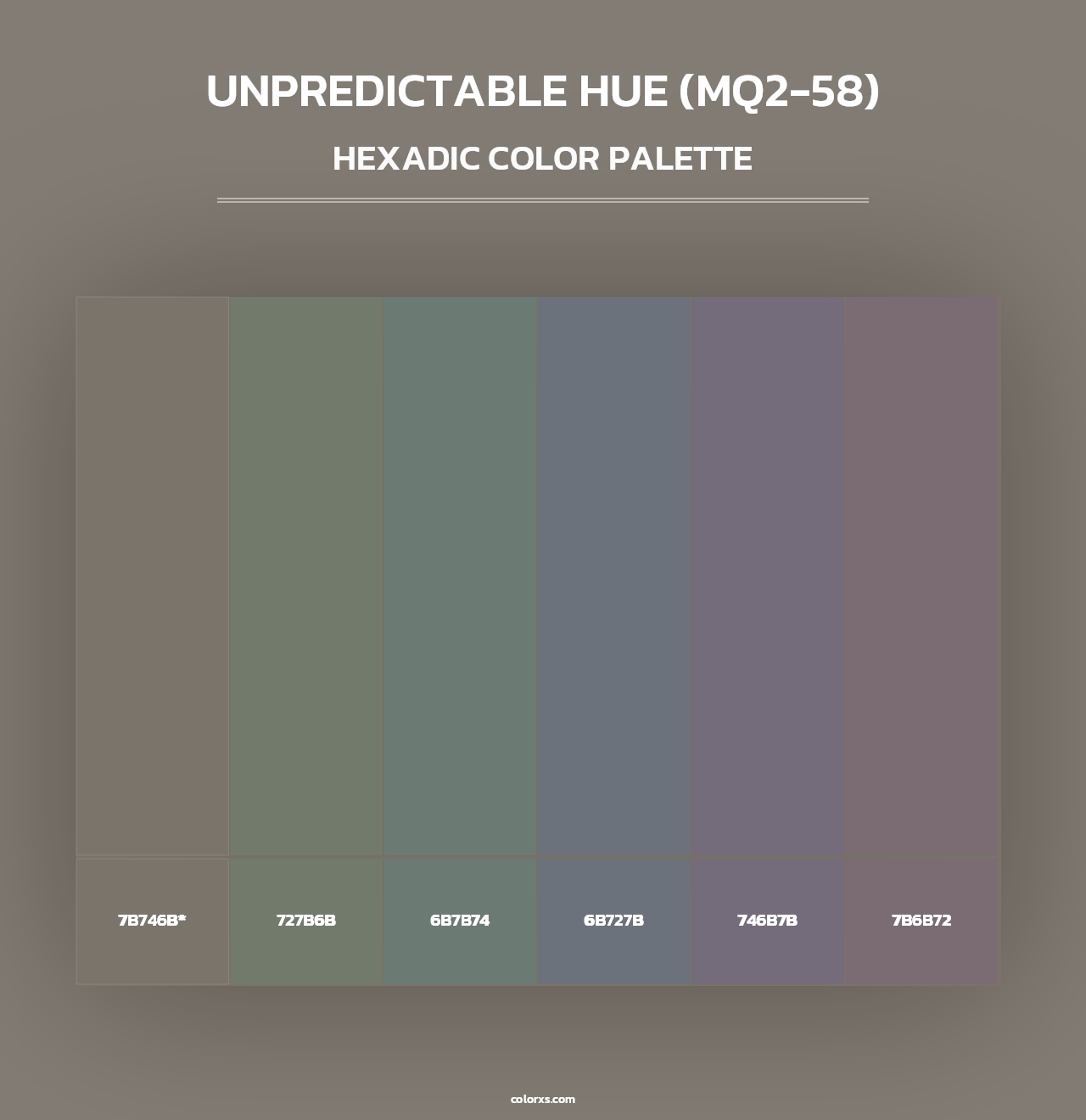 Unpredictable Hue (MQ2-58) - Hexadic Color Palette