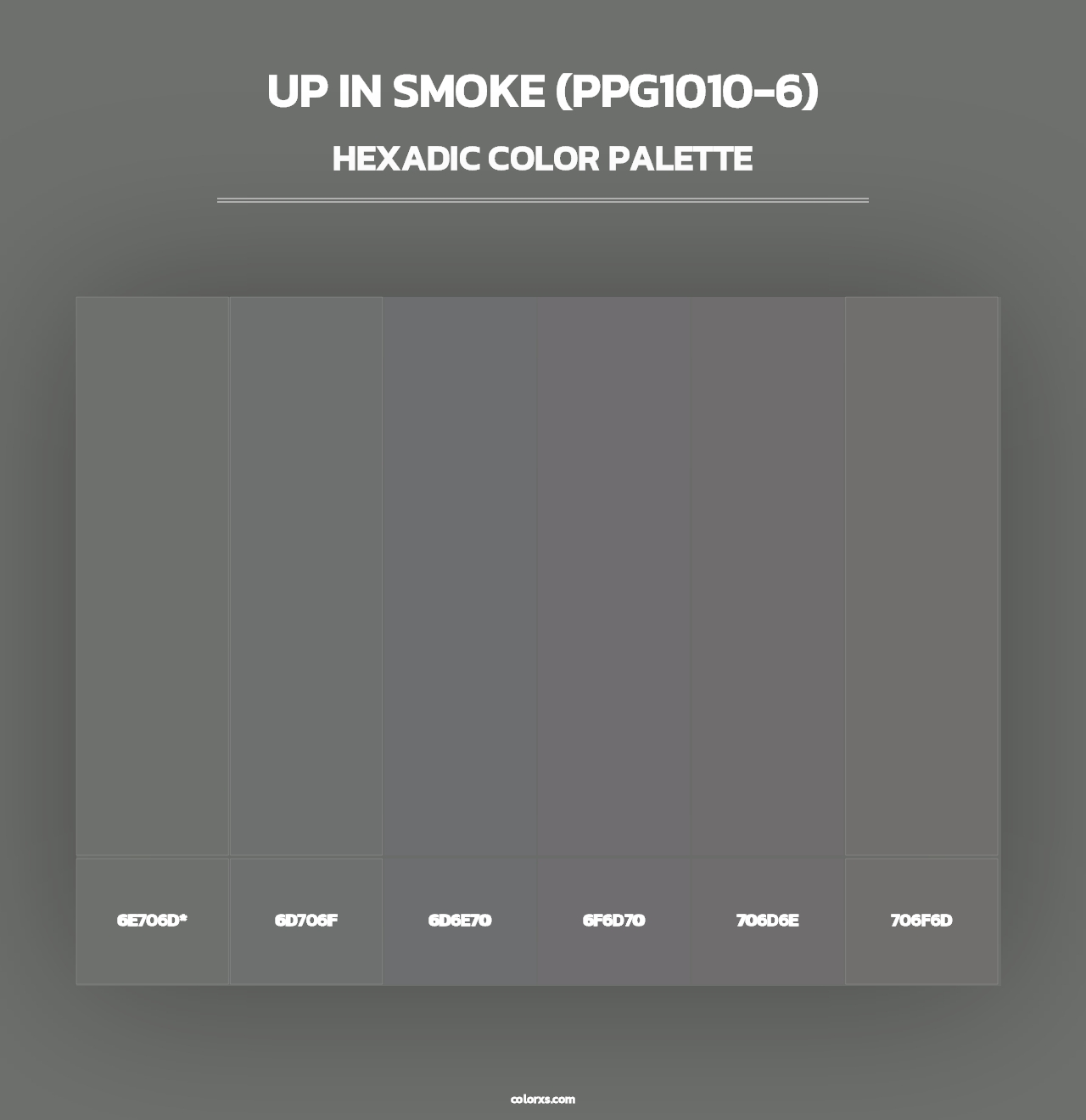 Up In Smoke (PPG1010-6) - Hexadic Color Palette