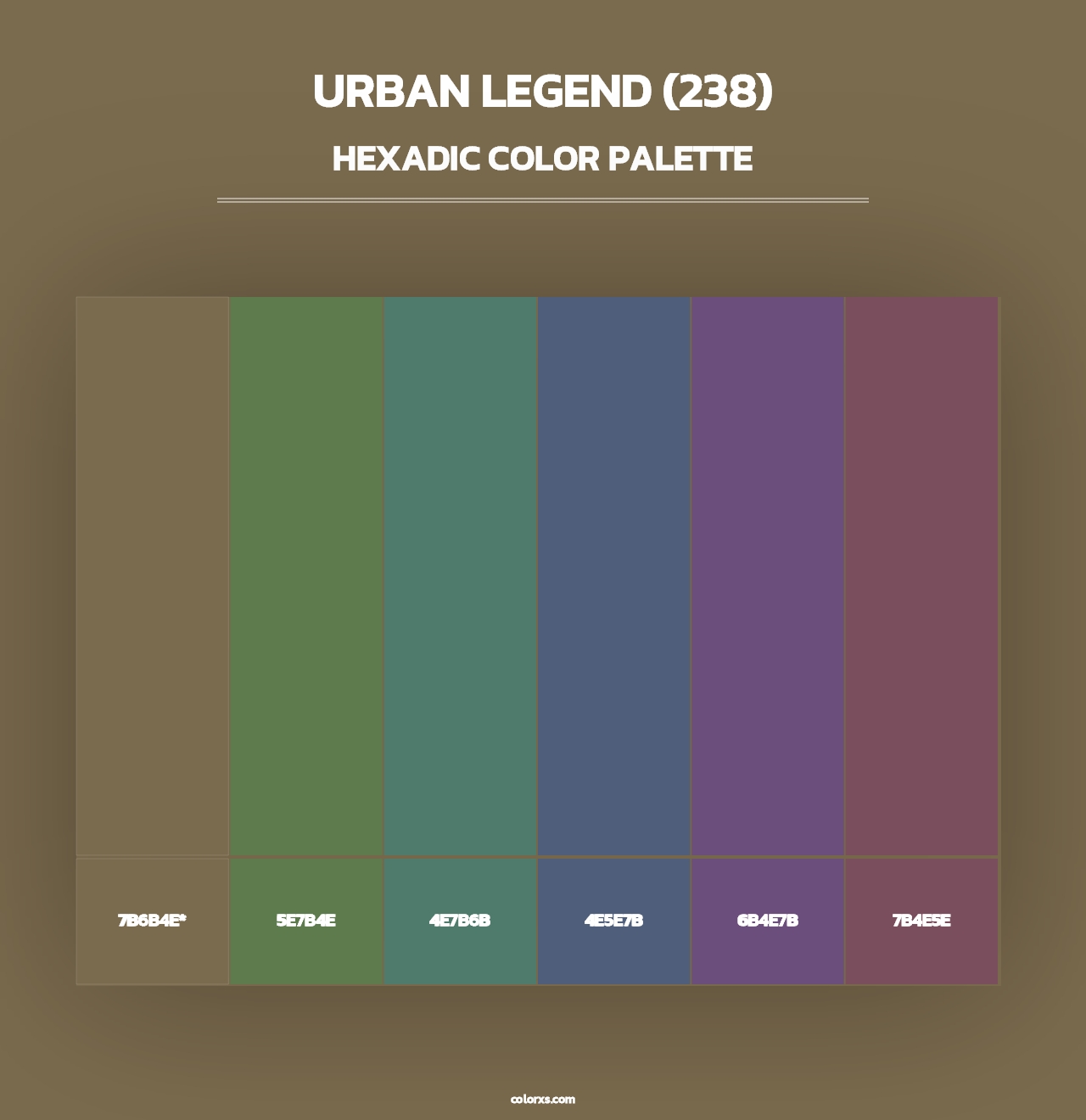 Urban Legend (238) - Hexadic Color Palette