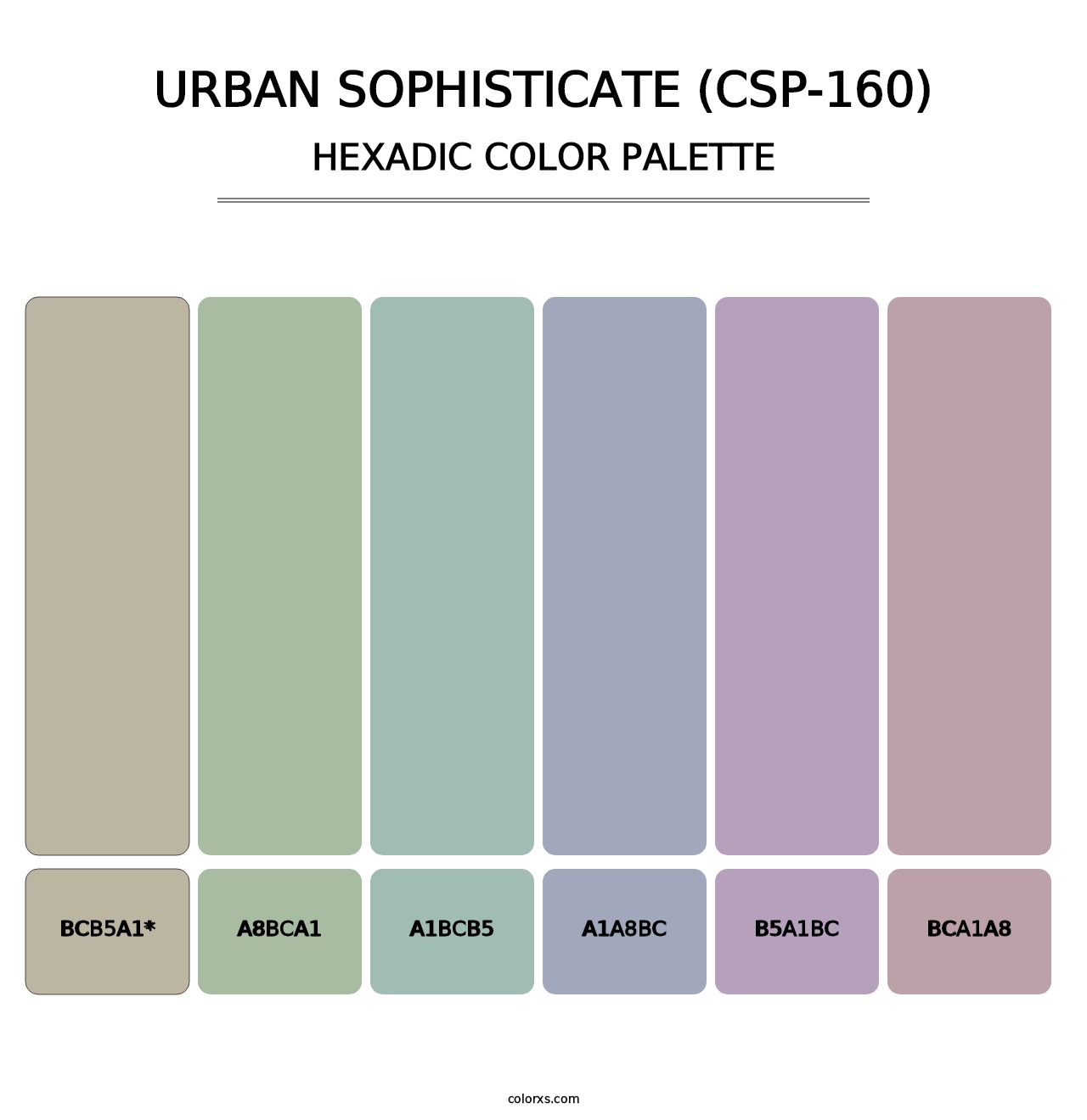 Urban Sophisticate (CSP-160) - Hexadic Color Palette