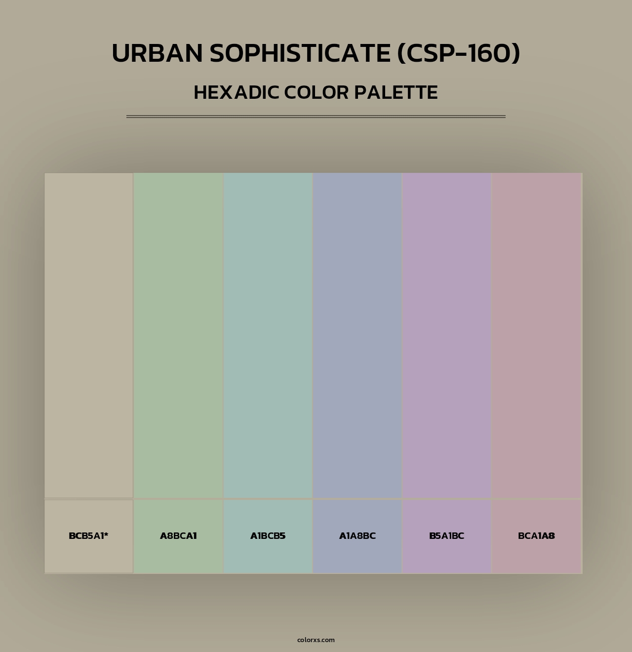 Urban Sophisticate (CSP-160) - Hexadic Color Palette