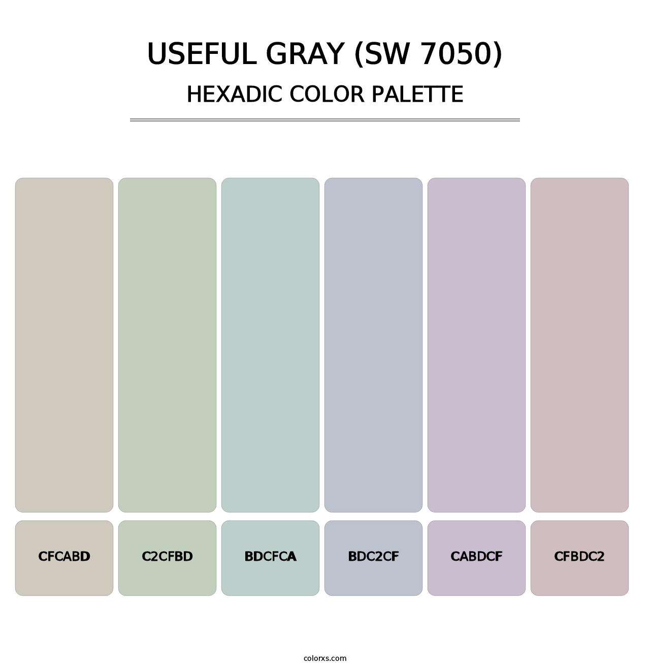 Useful Gray (SW 7050) - Hexadic Color Palette