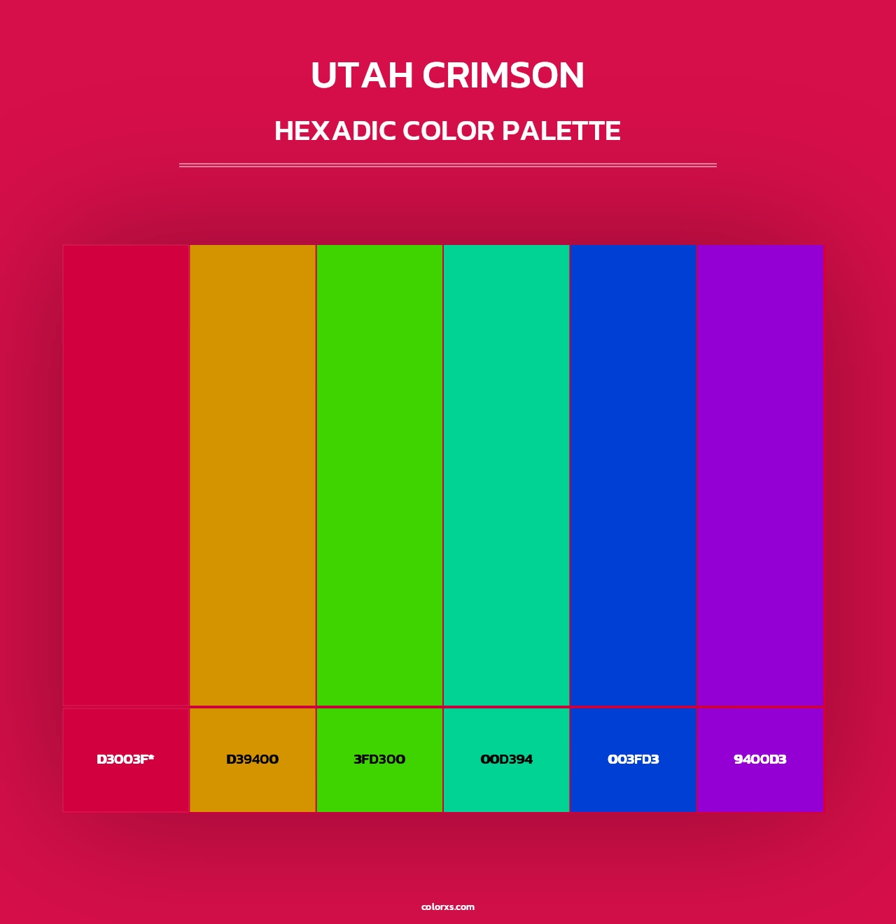 Utah Crimson - Hexadic Color Palette